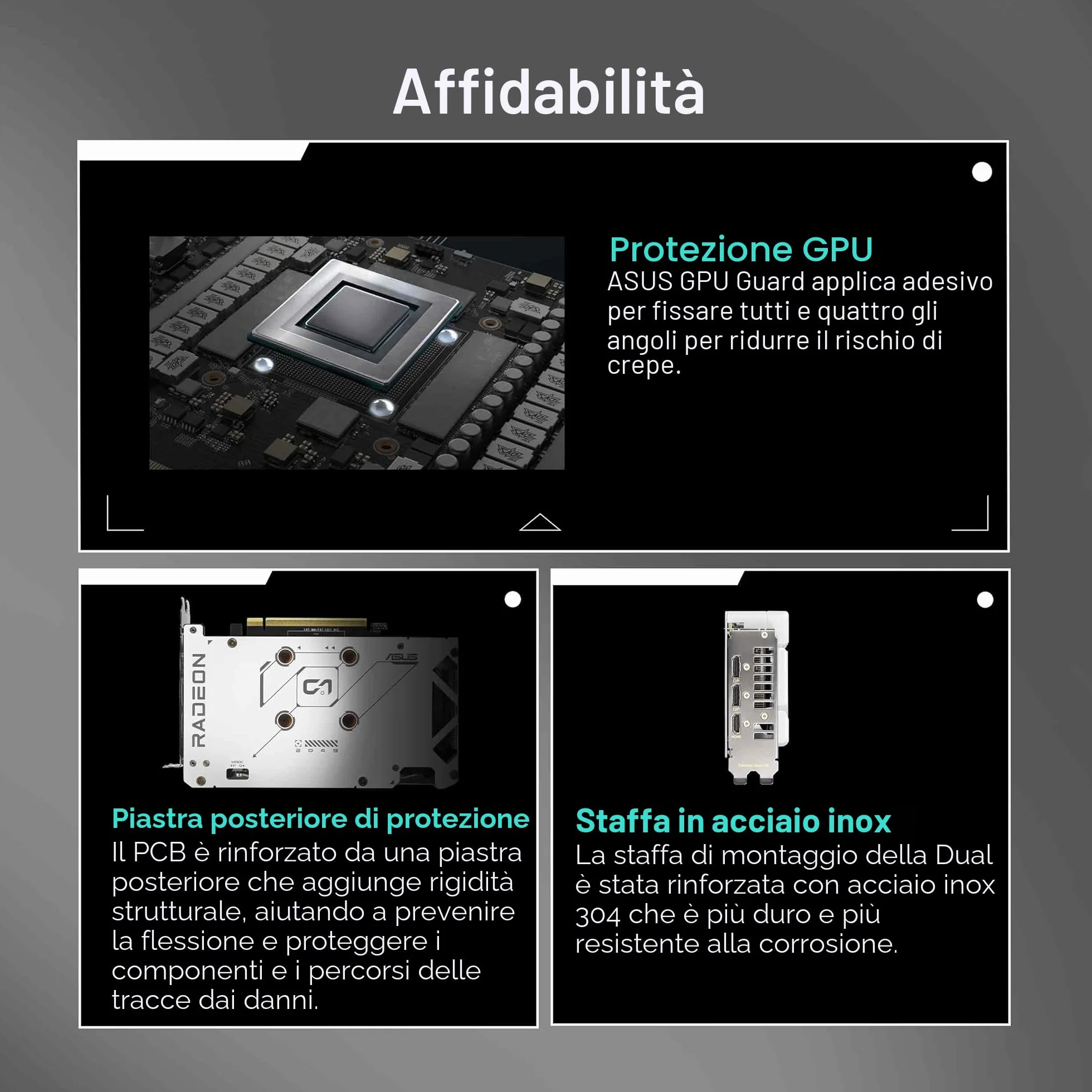 ASUS Dual AMD Radeon RX 9060 XT, Scheda Grafica 16G GDDR6, 128 Bit, PCIe 5.0, 1 HDMI 2.1, 2 DisplayPort 2.1, Ventole Axial-Tech, Tecnologia 0db, GPU Tweak III, Bianco, DUAL-RX9060XT-16G-WHITE