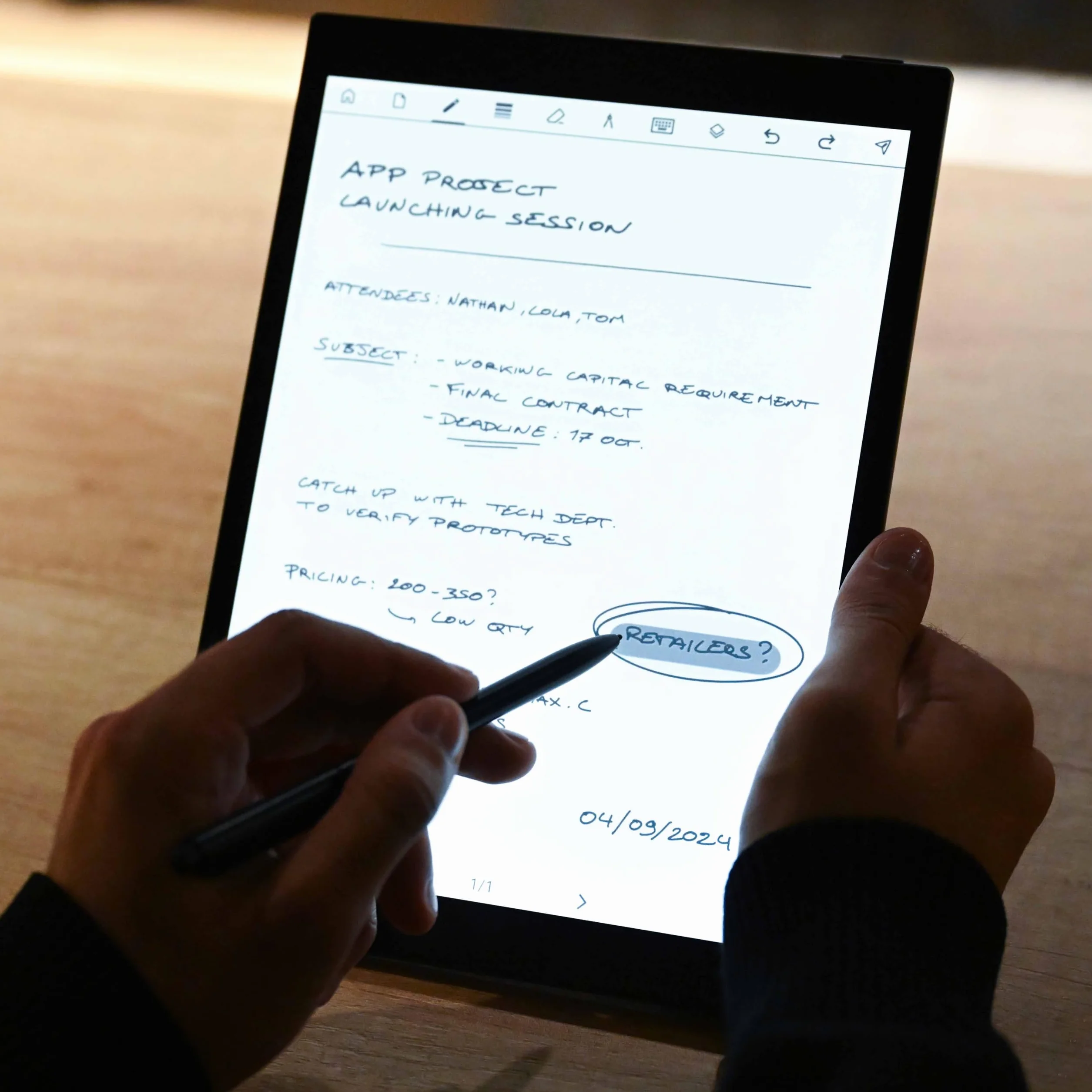 Pro - Confezione da 4 miniere con blocco note digitali impermeabile e retroilluminazione, tablet carta Eink – Epaper – Digital Notebook