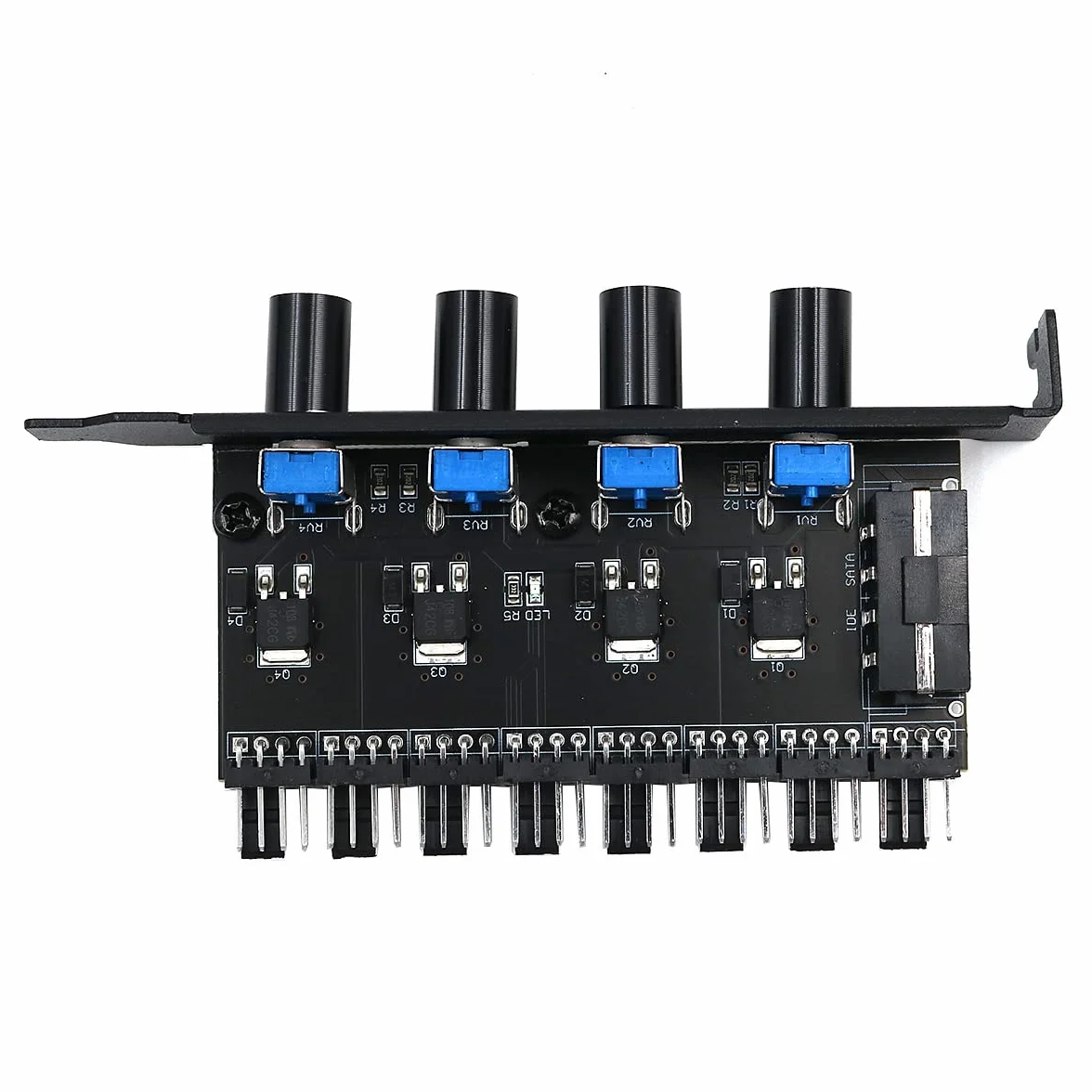 POFET Chassis Fan Hub PC 8 canali Fan Hub 4 manopola Regolatore di velocità della Ventola di Raffreddamento per CPU Chassis Staffa PCI Controllo Ventola da 0 a 12V