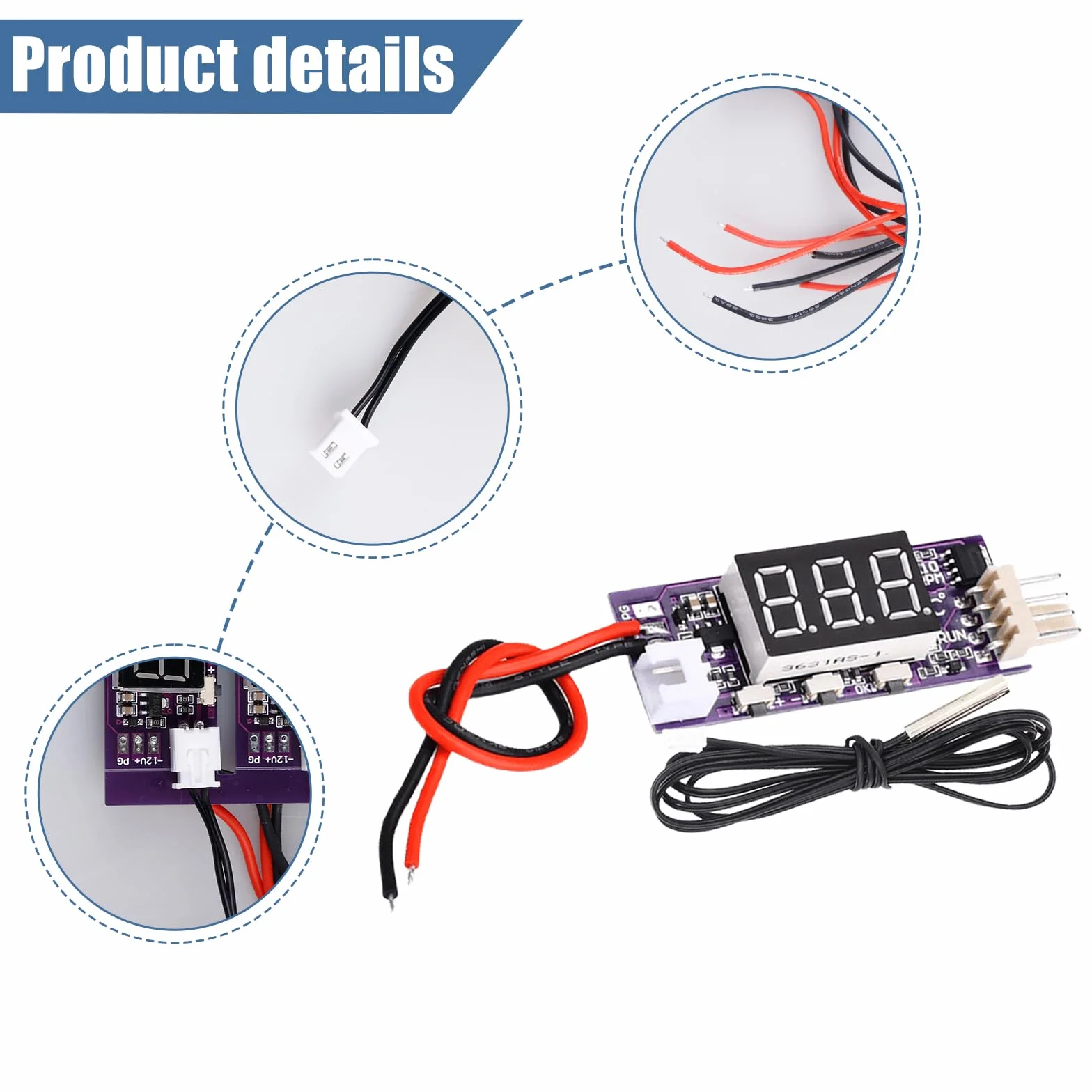 2 moduli PWM Fan Speed Control, DC 12 V, 3 A, 4 fili, controllo ventola con sonde, controller PWM, regolatore automatico della temperatura, sensore NTC, modulo di controllo della velocità della