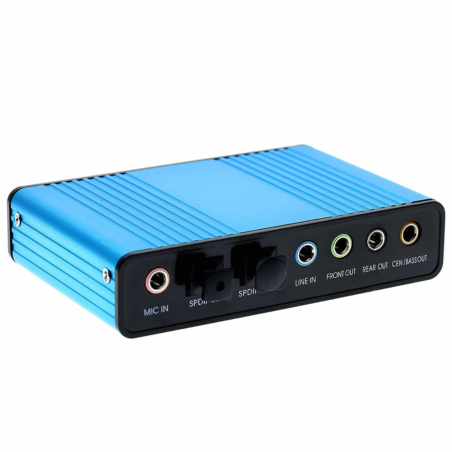 LEAGY, Scheda Audio Esterna a 6 canali USB 2.0 Esterna 5.1 Surround Sound Ottico S/PDIF Scheda Audio Adattatore per PC Portatile Registrazione Compatibile con Windows 10/8/7/XP, Bleu