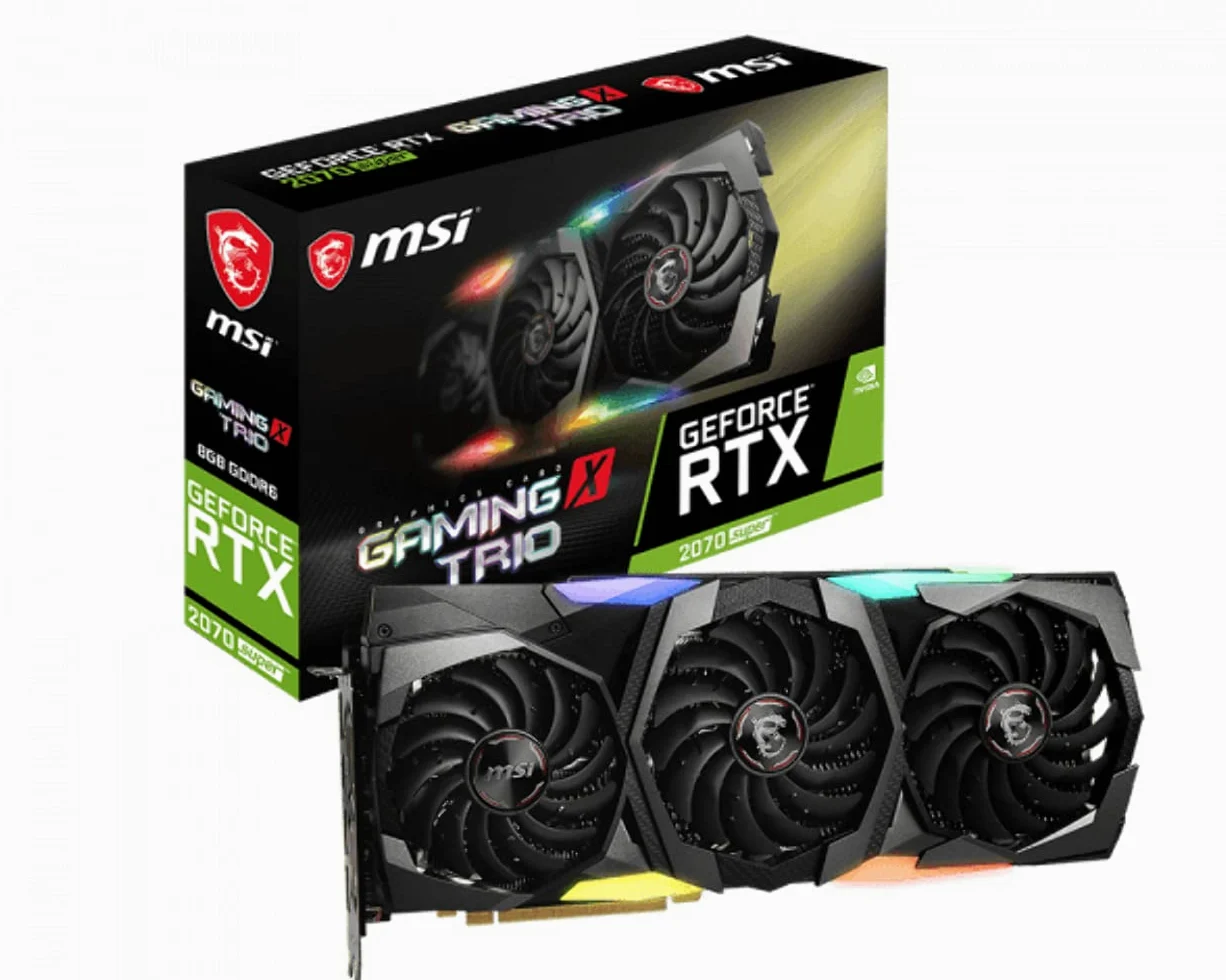 MSI NVIDIA GEFORCE Scheda grafica RTX 2070 SUPER GAMING X TRIO '8GB GDDR6, 1800MHz, RGB Mystic Light, 3x DisplayPort, HDMI, sistema di raffreddamento a tripla ventola'