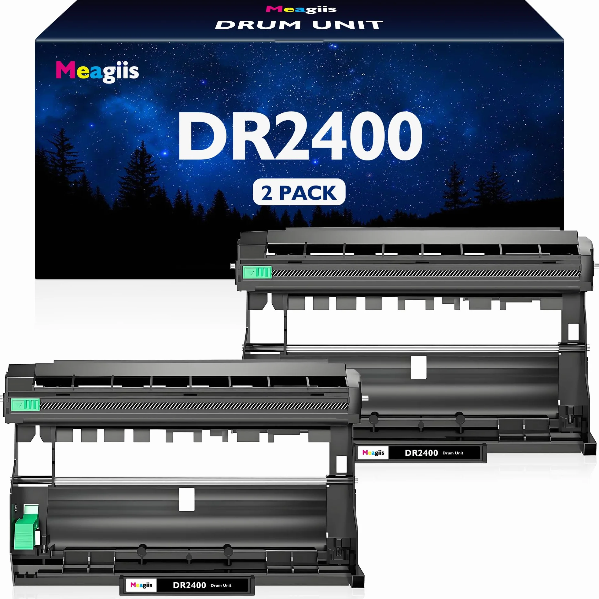 DR2400 Unità del tamburo Compatibile per Brother DR2400 DR-2400 tamburo per Brother DCP-L2530DW DCP-L2510D HL-L2350DW HL-L2310D HL-L2357DW MFC-L2710DW MFC-L2710DN MFC-L2730DW (2 Pacchetto)