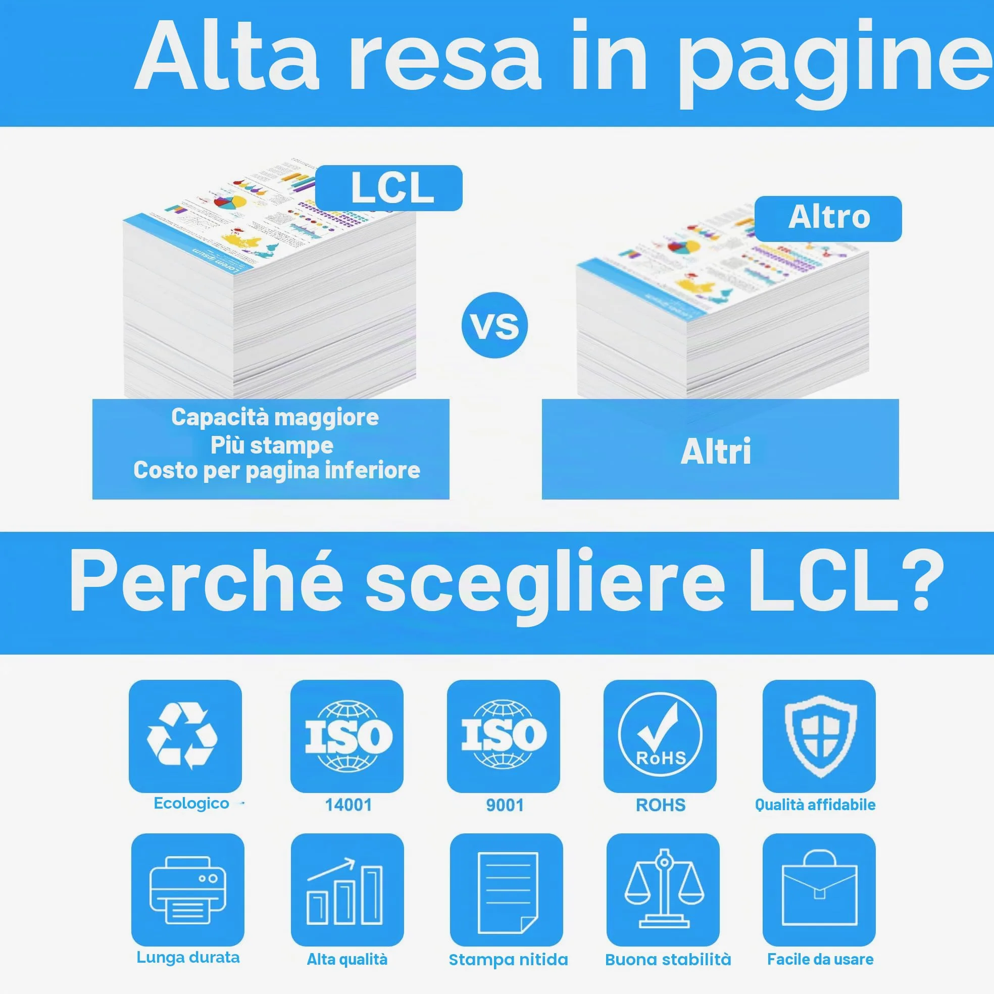 LCL PFI-030 Cartuccia d'inchiostro compatibile PFI030 PFI-030 PFI-030MBK PFI-030BK PFI-030C PFI-030M PFI-030Y (MBK+KCMY) Sostituzione per Canon ImagePrograf TA-20 ImagePrograf TA-30