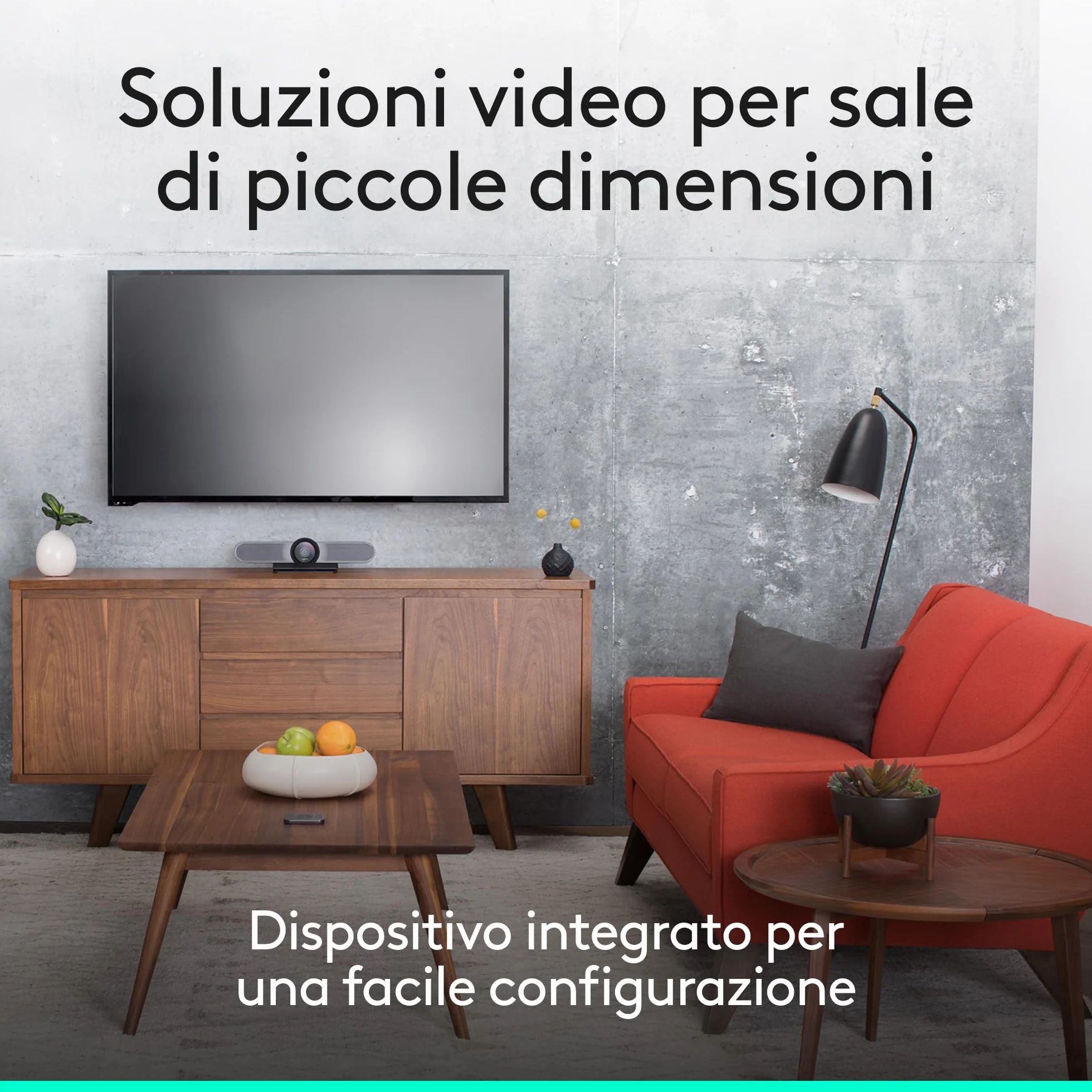 Logitech MeetUp Sistema di Videoconferenza, Ultra HD 4K/1080p/720p, 3 Microfoni/Altoparlanti Regolabili, Ampio Angolo di Visione di 120°, Compatibile con PC/Mac/Portatile/Macbook/Tablet - Nero, 4K