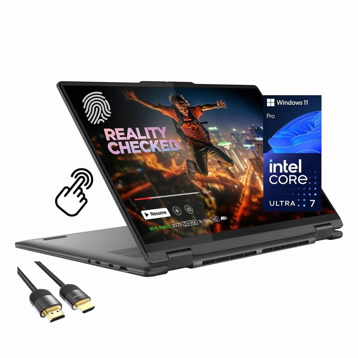 Lenovo Yoga 7i 2 in 1 Computer Portatile, Display Touchscreen 2K 16", Core Ultra 7 155U, 16GB DDR5, 1TB SSD PCIe, Wi-Fi 6E, KB Retroilluminato, TB 4