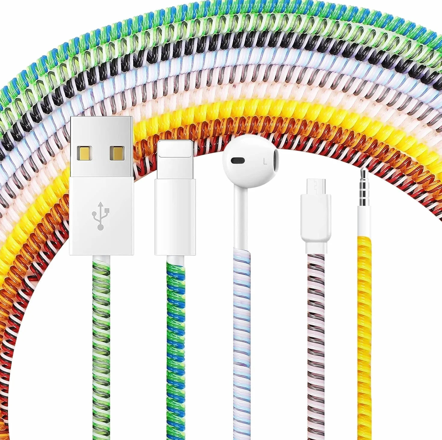 9 Protezioni per Cavi Di Ricarica, 1,4 m, Protezione Cavo in Tpu, Protezione Flessibile Micro USB per Cellulare, Cavo di Ricarica per Notebook (9 Colori)