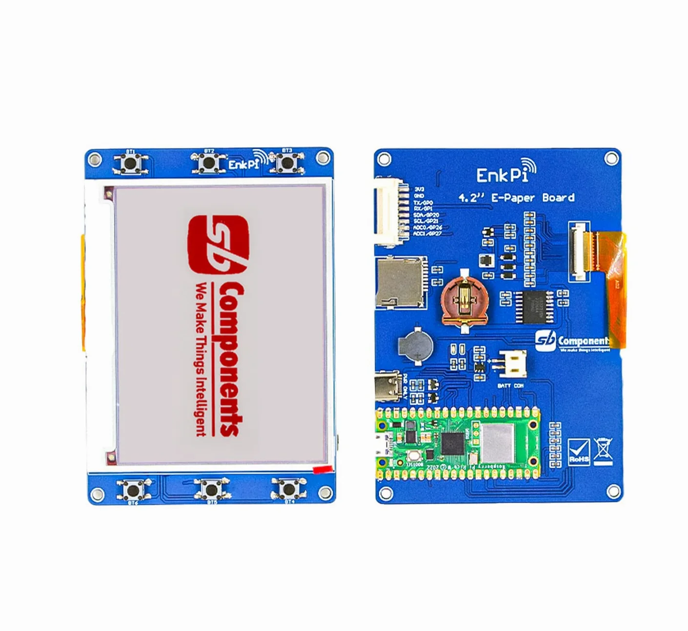 EnkPi - Scheda di visualizzazione ePaper basata su Raspberry Pi Pico W, supporto aggiornamento parziale Raspberry Pi Pico E-Ink Modulo display E-Ink Programmabile Risoluzione 400x300 Scheda ePaper da
