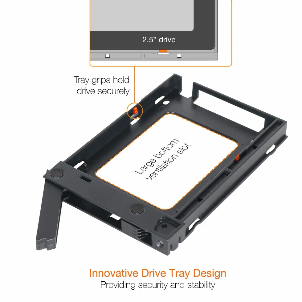 ICY DOCK Rack rimovibile Cage, Hot Swap Rack Case per 2 x 2,5" SAS/SATA HDD/SSD in 3,5" Bay (installazione su disco senza utensili) - ExpressCage MB742SP-B