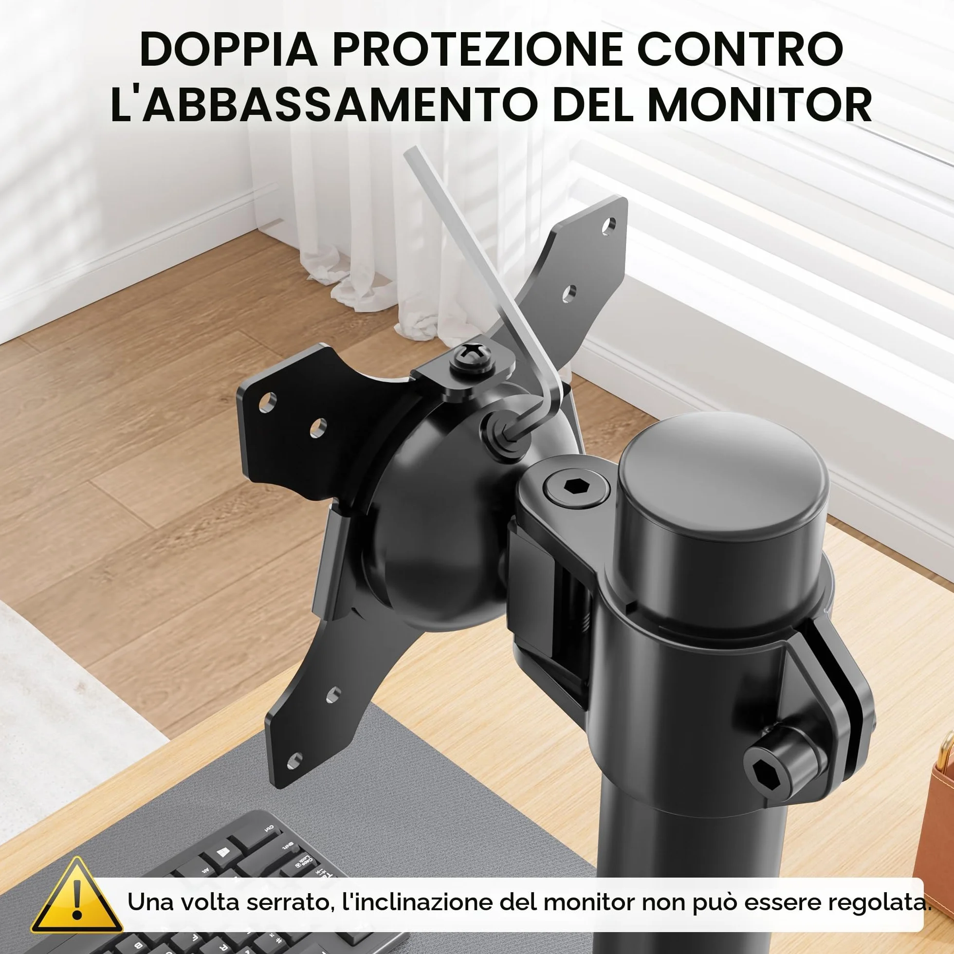 BONTEC Supporto Doppio Schermo Verticale, Braccio Doppio 13-34 Pollici Fino a 10 kg, Regolabile, Gestione Cavi, Supporto da Scrivania Robusto, Compatibile VESA 75x75 e 100x100, Supporto PC Ergonomico