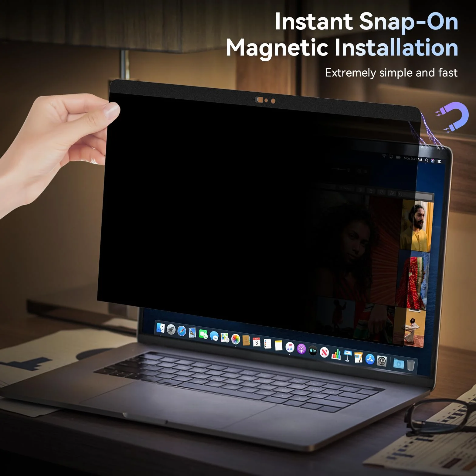 Filtro magnetico per la privacy compatibile con Apple MacBook Pro 13 pollici (2016-2022, M1,M2)&MacBook Air 13 (2018-2021, M1), rimovibile anti-spia, luce blu, filtro schermo privacy 13,3"