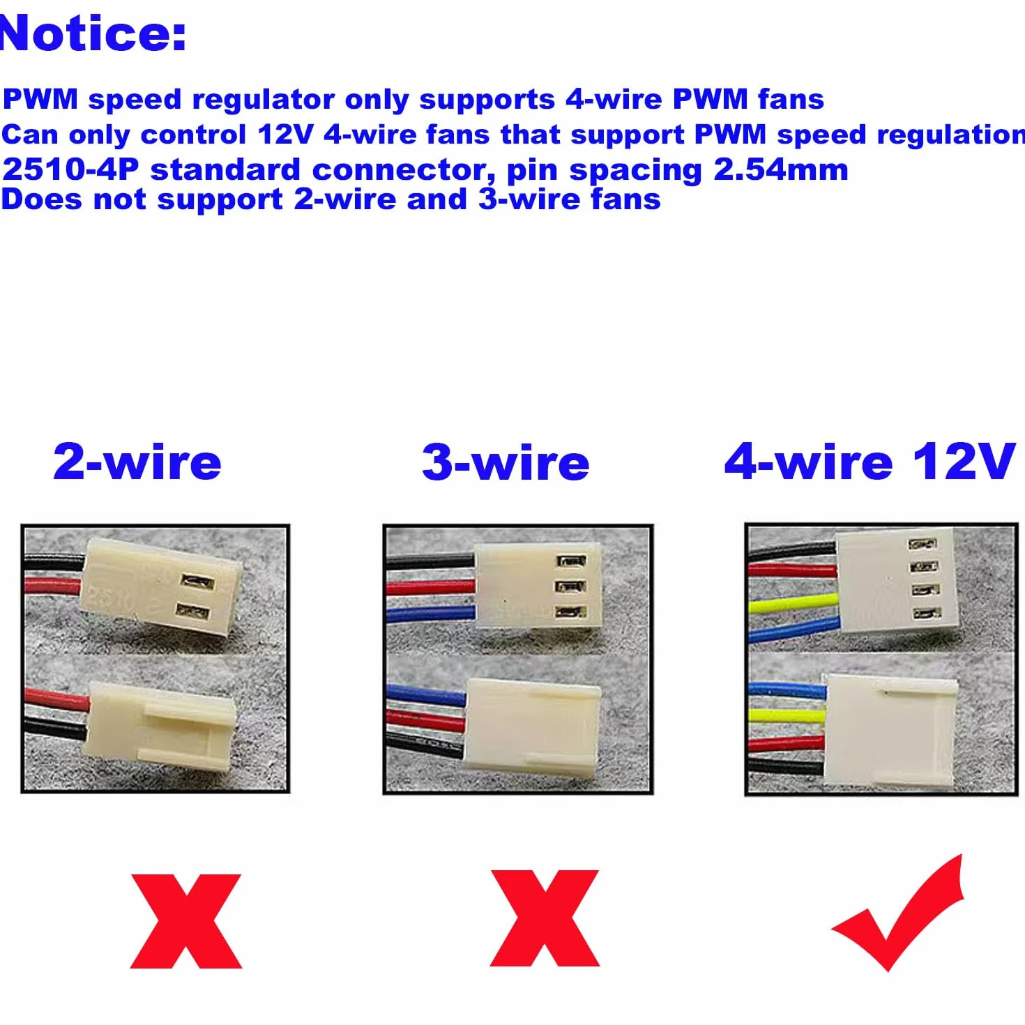 RUNCCI-YUN DC 0-12V PWM Regolatore di velocità della ventola,4Pins 1 canali PC CPU Manopola di controllo della velocità del regolatore per Il Telaio del Pc del Computer（Con terminali precablati）