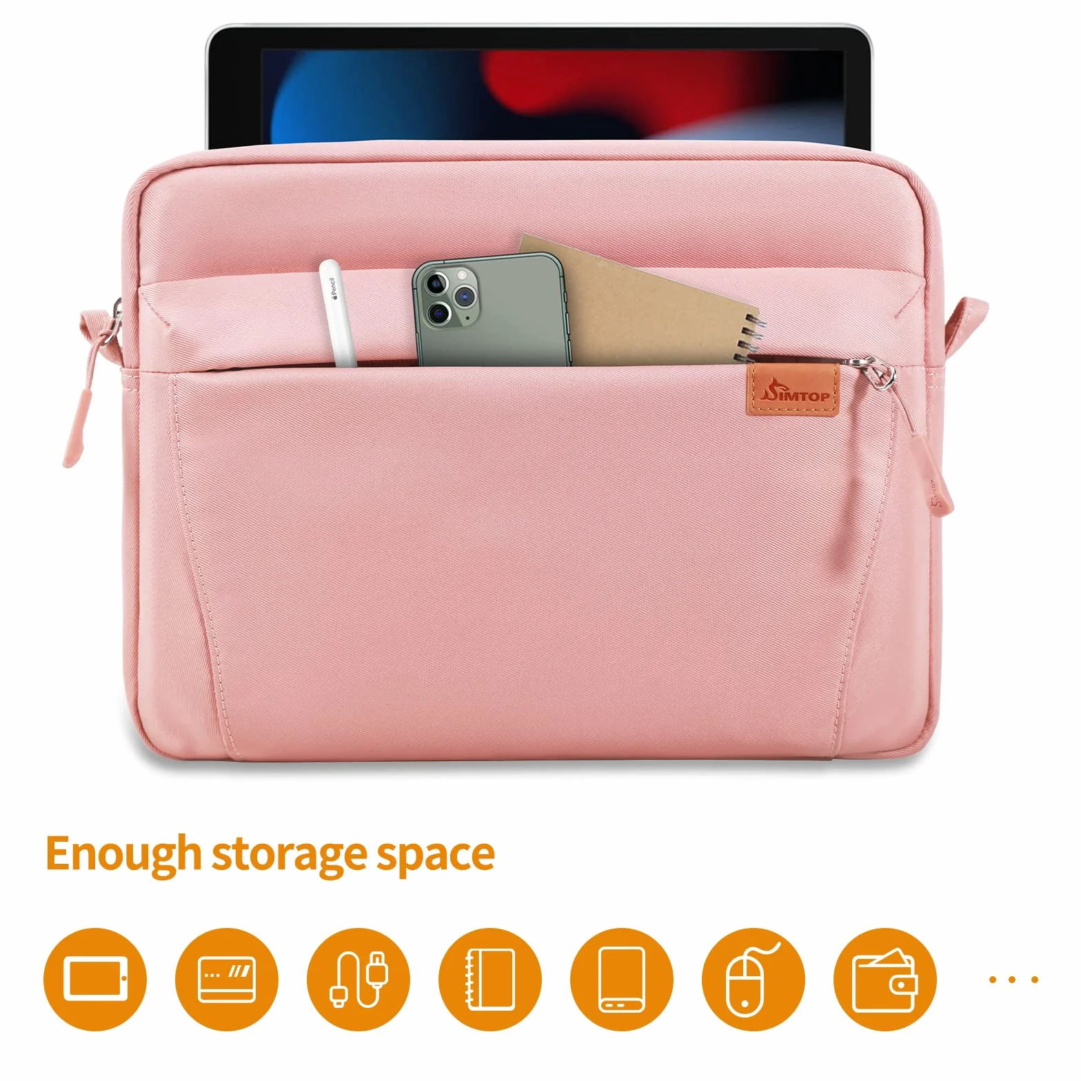 SIMTOP Borsa per Tablet 11 pollici,Borsa a Tracolla per tablet,Lavoro quotidiano,borsa a tracolla Multitasche impermeabile da uomo in poliestere