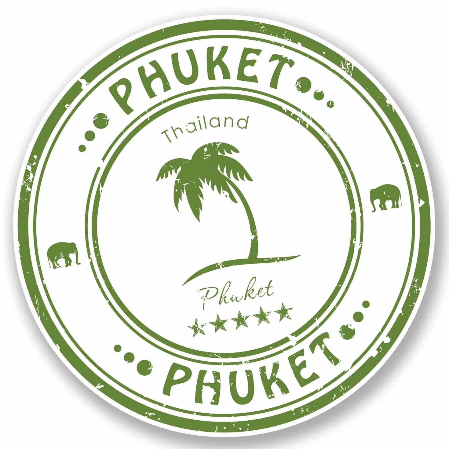 Adesivi in vinile Phuket Thailandia decalcomania bagagli viaggio tag mappa 10 cm x 10 cm