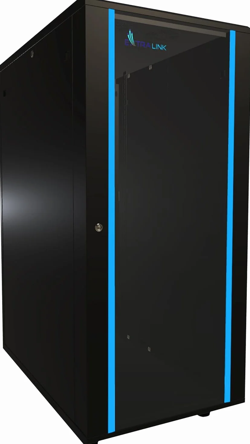 Armadio di rete da 19 pullici 27 U 600x600 pannelli laterali rimovibili autoassemblati Armadio rack 19 pollici per UPS Switch vetro temperato nero Armadio rack per server