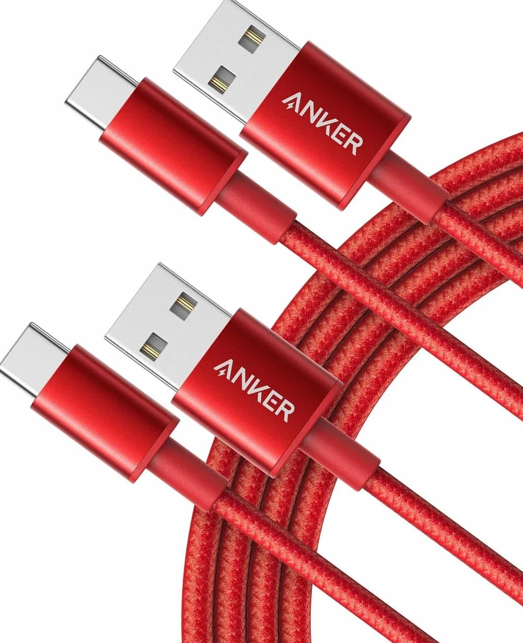 Anker cavo USB Type-C 331 confezione da 2, doppio nylon intrecciato da USB C a USB 2.0, cavo di ricarica per iPhone 15/15 Pro/15 ProMax Samsung Galaxy S10 S10+ LG V30 (180cm)