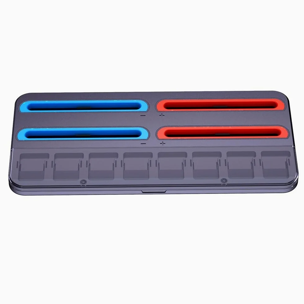 Base di ricarica per Nintendo Switch 2 con 4 porte, 8 schede di gioco, indicatore LED, costruzione ABS, design compatto, nero