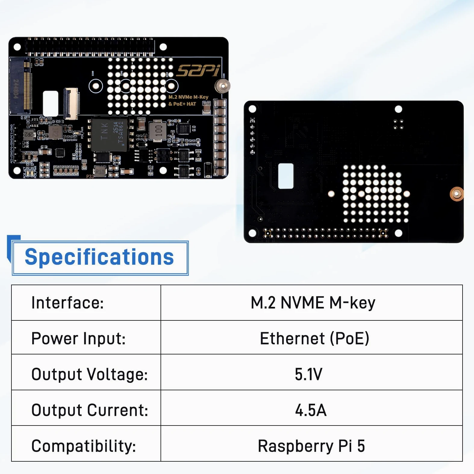 GeeekPi P33 M.2 NVME M-Key PoE+ Cappello per Raspberry Pi 5, con ufficiale Raspberry Pi 5 Active Cooler, Supporto M.2 NVMe SSD 2230 2242 2260 2280