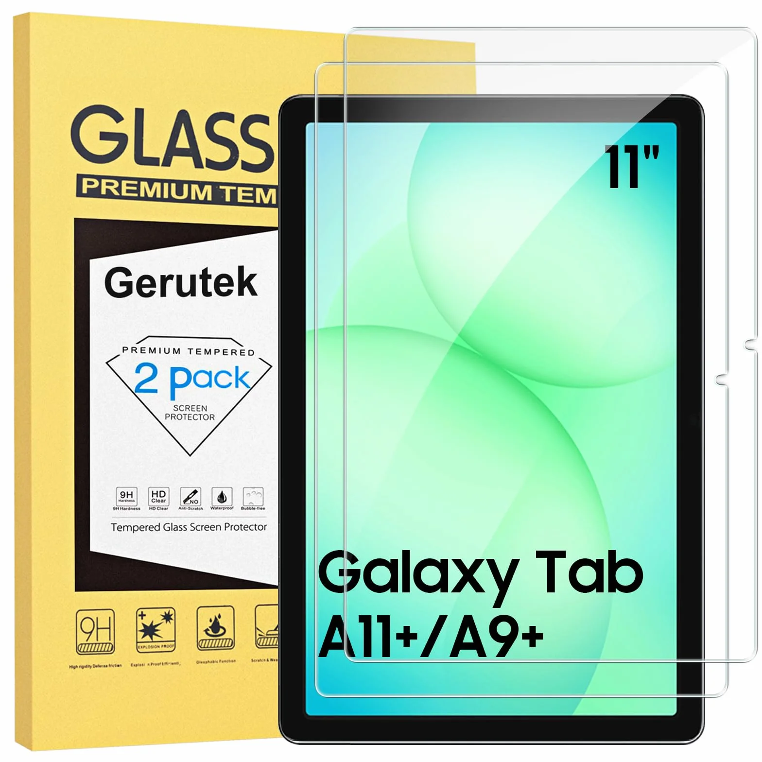 Gerutek Pellicola Protettiva Vetro Temperato per Samsung Galaxy Tab A11 Plus 11 Pollici 2025 9H