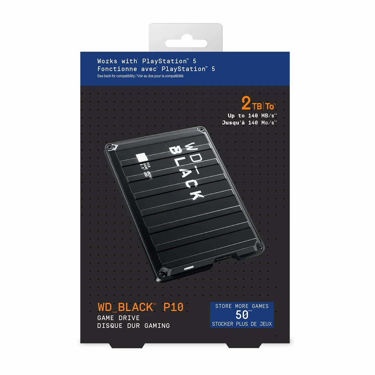 WD_BLACK P10 4TB Game Drive HDD portatile USB 3.2 Gen 1 Tipo A compatibile con Playstation, Xbox, PC e Mac