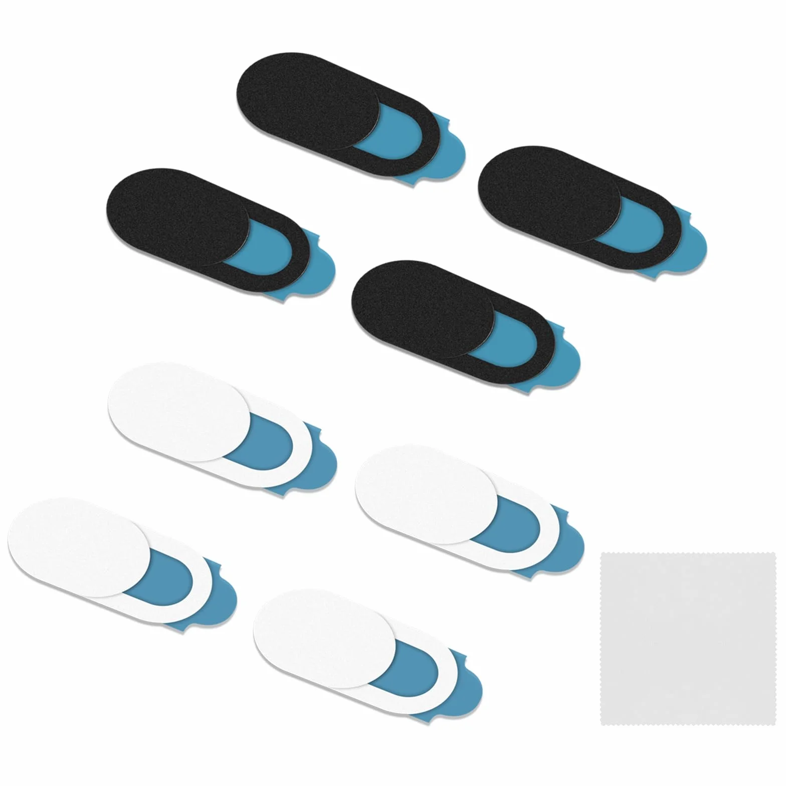 8 Pezzi Coperchio Della Webcam, 0.6mm Camera Cover Ultra Sottile per Smartphone, Webcam Cover di Sicurezza con Panno Grigio per La Vostra Privacy e Sicurezza (Bianco+Nero)