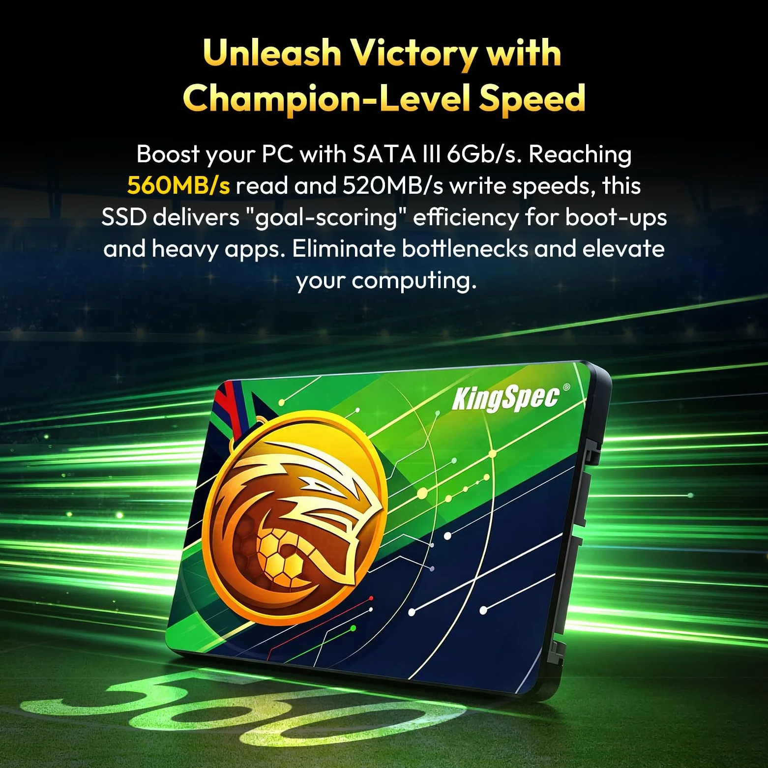 KingSpec SSD interno SATA III da 2,5", edizione Championship, fino a 560 MB/s di lettura, flash NAND 3D, ideale per vecchi laptop/desktop e console di gioco (1 TB)