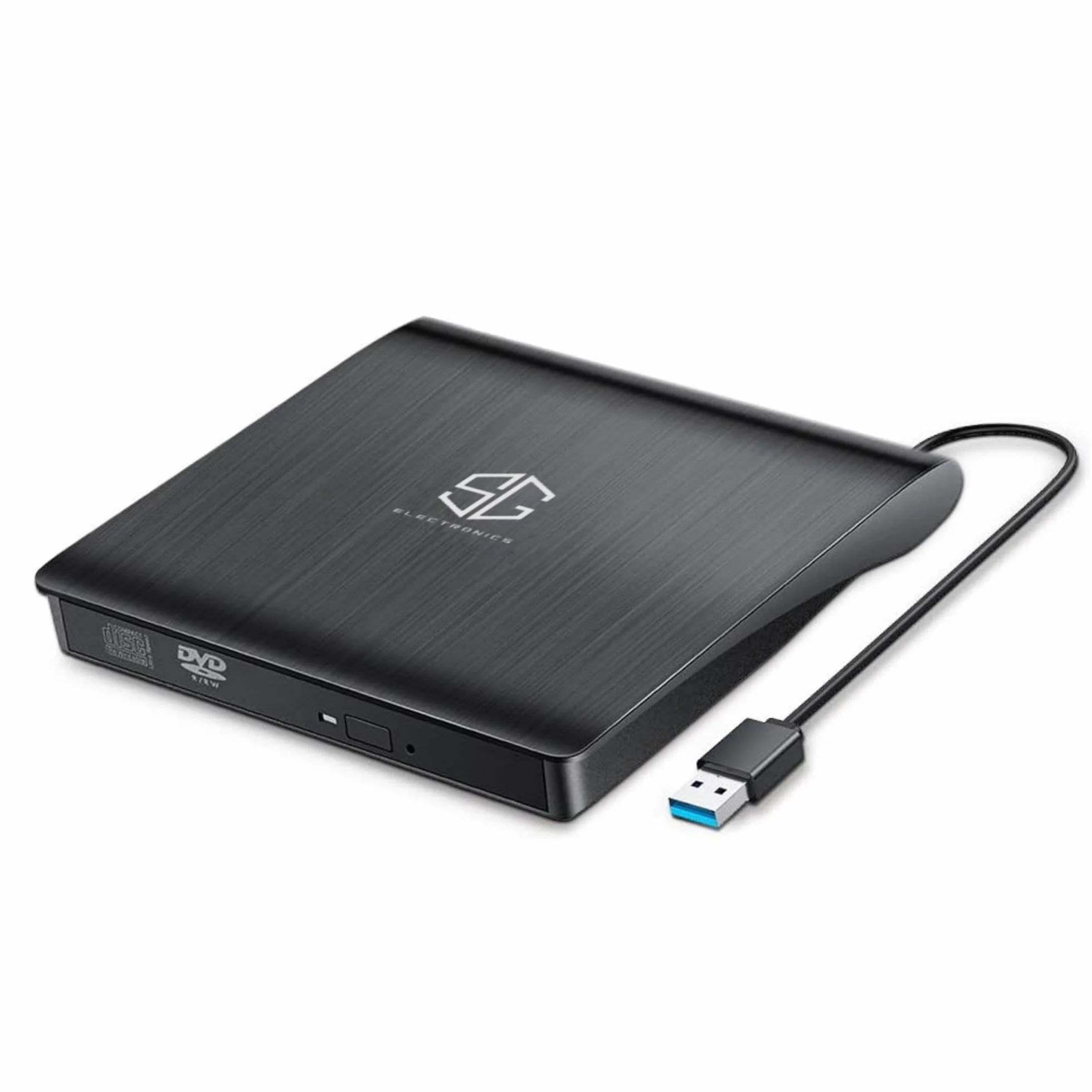 SG, Lettore CD DVD Esterno Portatile, Masterizzatore DVD Esterno, Lettore CD Esterno per Pc Portatile e Desktop Tower, Disco Esterno Ultra Slim USB 3.0, compatibile con Windows, Linux e Mac OS