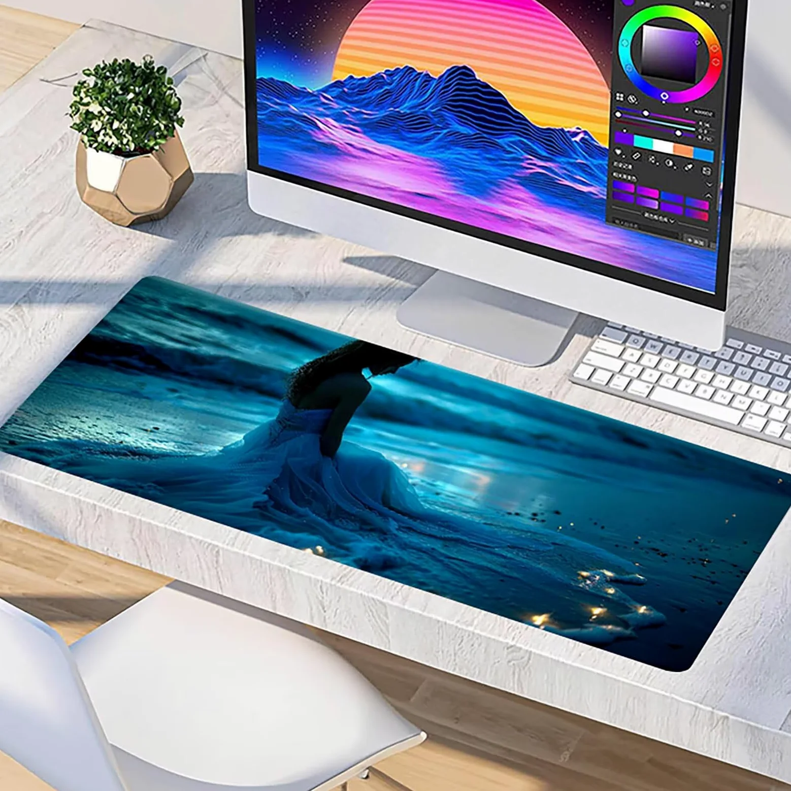 Tappetino Mouse XXL 1500 x 800 mm, Tappetino Mouse Donna, Gaming Mousepad Migliorare la Velocità e la Precisione, Mouse Pad con Base in Gomma Antiscivolo, Ufficio Accessori Gaming, Grigio V-7262