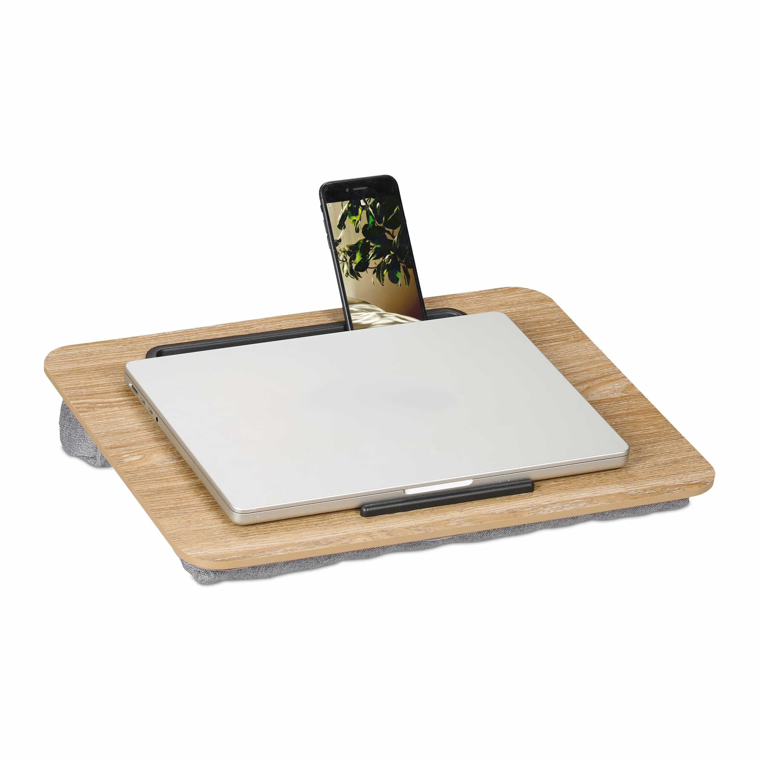 Relaxdays Cuscino Porta PC da Letto, Supporto Computer Portatile da Divano, Spazio per Tablet o Cellulare, LxP: 42x32 cm