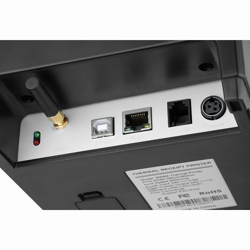 EXCELVAN Senza Fili Stampanti a Matrice WiFi 300mm/sec 80mm Auto-Cut Stampante Termica DOT ESC/POS Wireless Thermal Receipt Stampante USB Ethernet Port