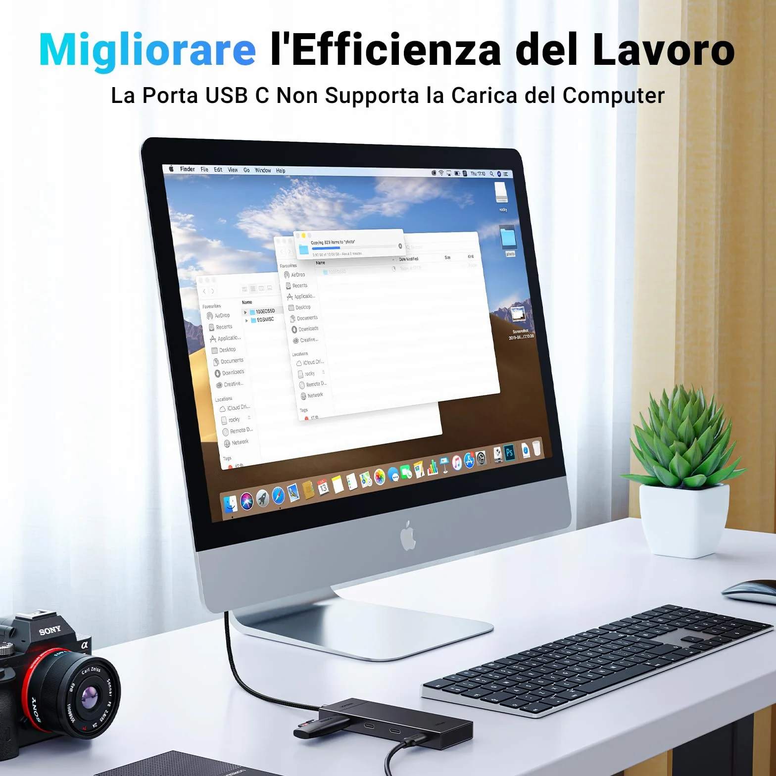 UGREEN 10Gbps Hub USB C 3.2 Gen 2 a 4 Porte Type C Adattatore Dongle Compatibile con iPhone 17 Pro Max Air MacBook Pro Air iMac XPS iPad Surface Galaxy S24 Cavo 30CM