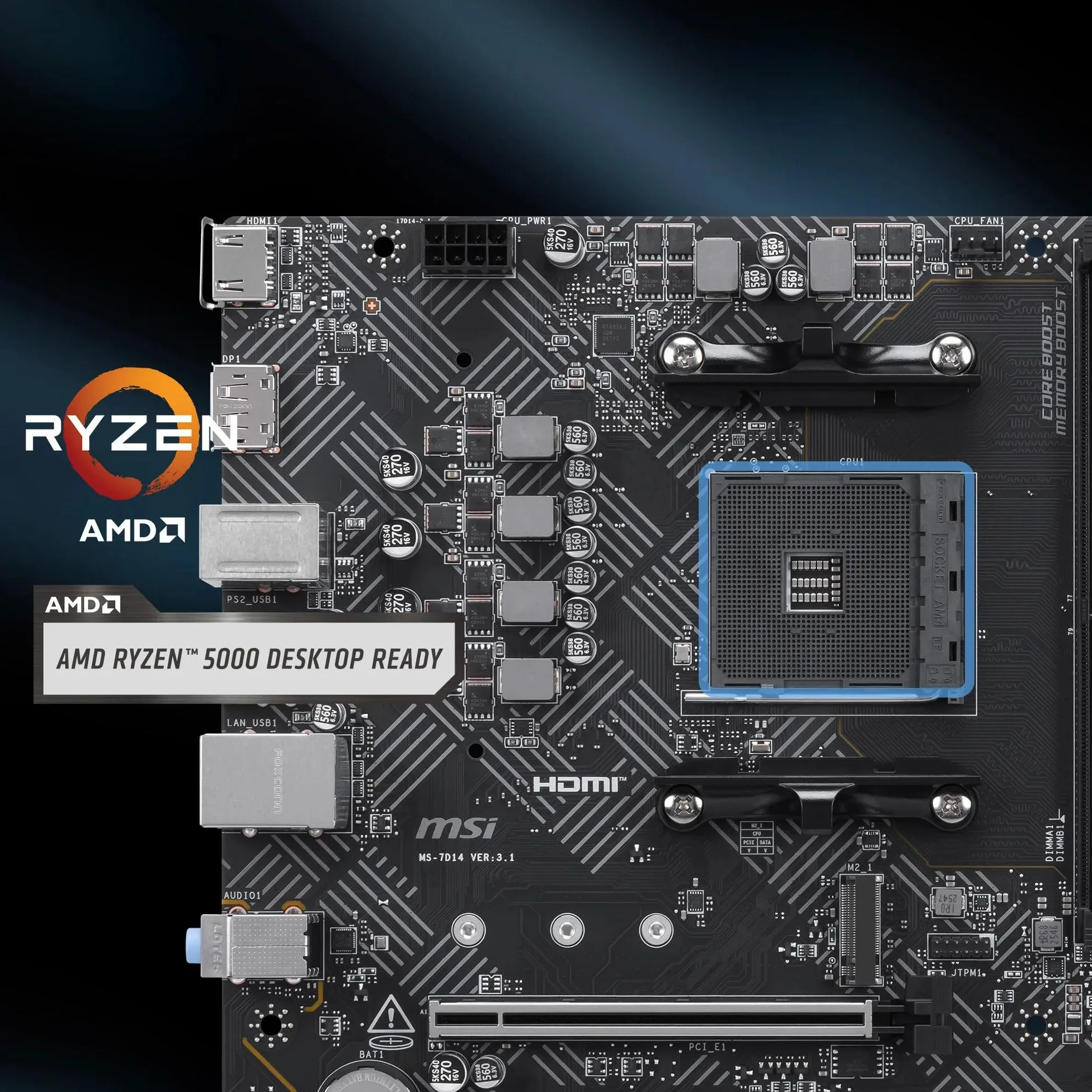 MSI PRO B550M-B - Motherboard - micro ATX - Socket AM4 - AMD B550 Chipsatz - USB-C 3.2 Gen 1, USB 3.2 Gen 1 - Gigabit LAN - Onboard-Grafik (CPU erforderlich)