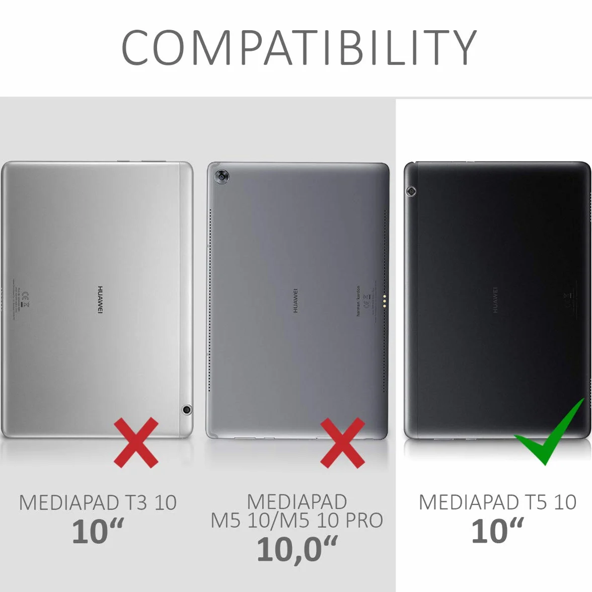kwmobile Custodia Protettiva Tablet Compatibile con Huawei MediaPad T5 10 Cover - Cover Trasparente Morbida Silicone Tablet trasparente