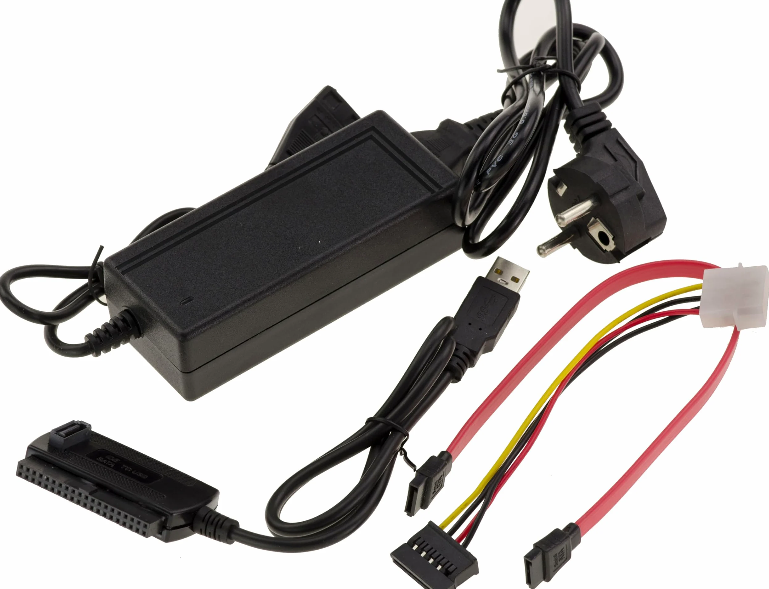 KALEA-INFORMATIQUE Convertitore USB per disco rigido IDE o Sata 2,5 3,5 5,25 con alimentatore incluso