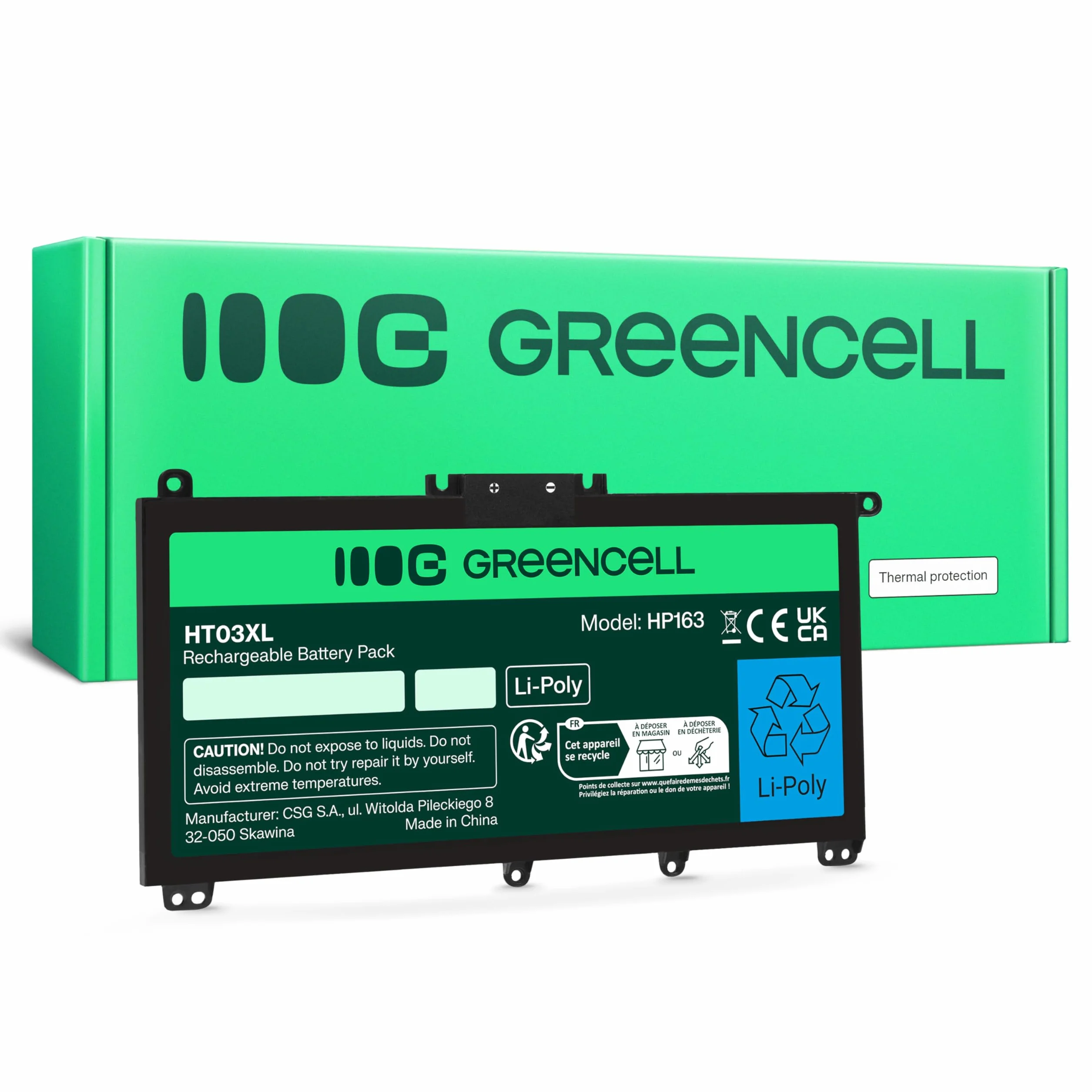 Green Cell Batteria per HP HT03XL HTO3XL L11421-2C2 L11119-855 L11421-2C2 240 245 250 255 340 G5 348 G5 15-DB 15-DA 15-CS 17-BY 17-CA Pavilion 14-DH 15-CS 17-CA X360 14-DH