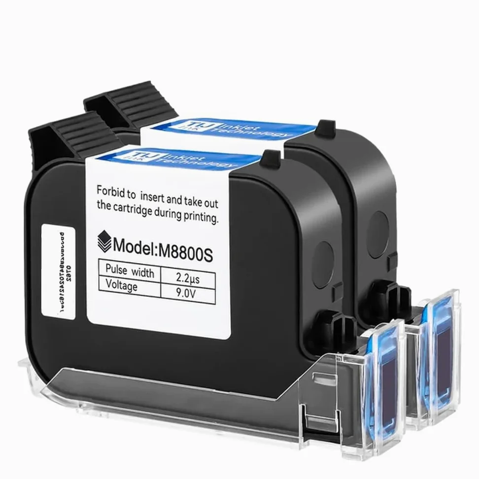 Cartuccia per stampante a getto d'inchiostro portatile TIJ 12,7 mm Inchiostro nero solvente impermeabile ad asciugatura rapida compatibile con stampanti portatili TIJ 1 2 3 5 pacchi(2PC-BLACK)