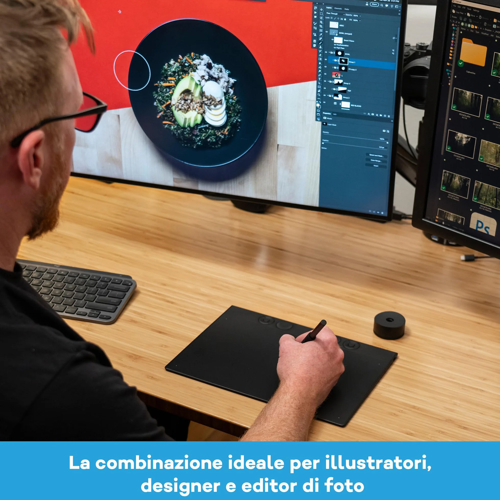 Wacom Intuos Pro Medium – tavoletta grafica compatta e leggera, tablet con penna con Wacom Pro Pen 3, ideale per illustratori, designer ed editor che cercano precisione e performance professionali