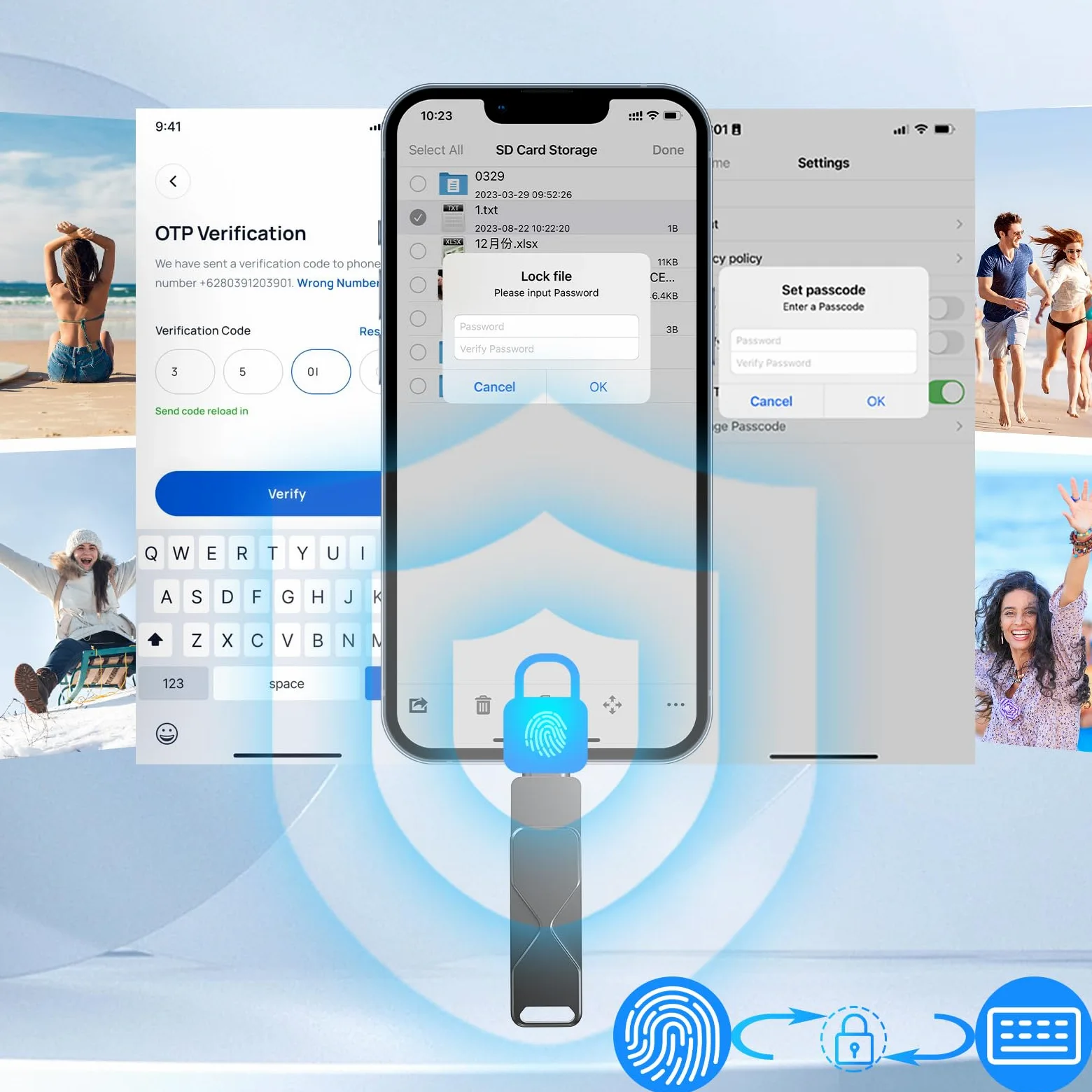 Chiavetta Usb 512GB,Mfi Certified Lightning Memoria Esterna Pen Drive Penna Usb Chiavette 3 In 1 per iPhone,iPad,iOS,Macbook,Android,Pc Nero