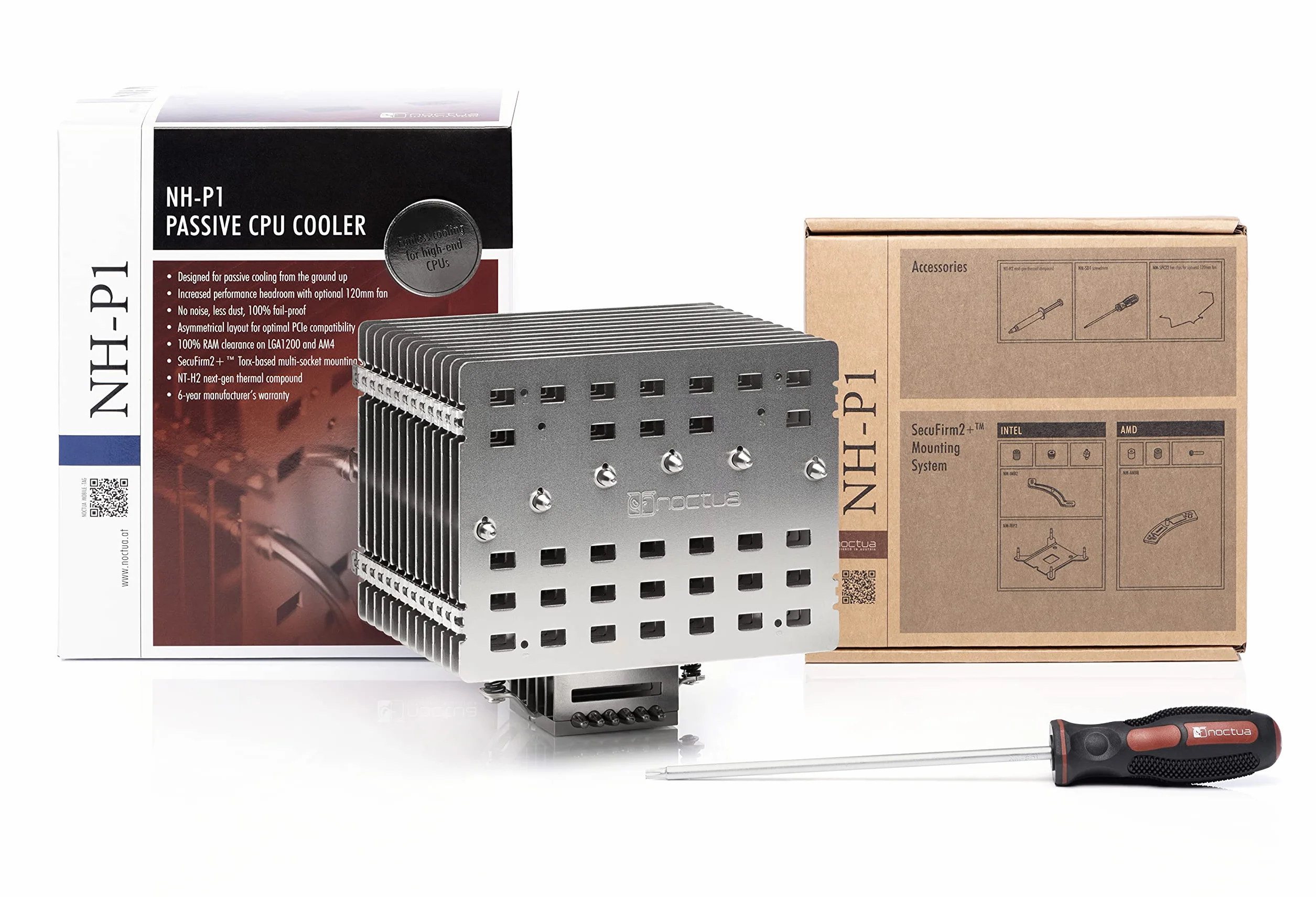 Noctua NH-P1, Dissipatore Passivo per CPU, Senza Ventola per un Raffreddamento Silenzioso al 100%