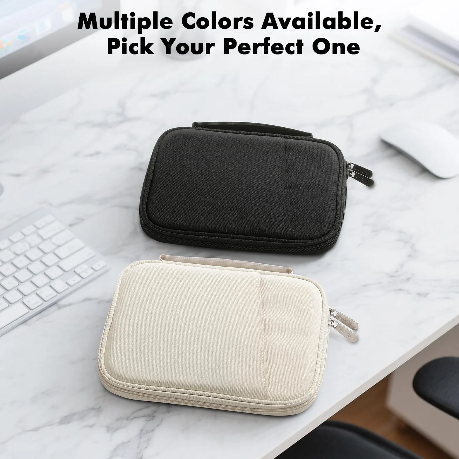 MoKo 7-8 pollici Tablet Sleeve Custodia da trasporto con maniglia, Borsa da viaggio protettiva imbottita per iPad Mini A17 Pro 8,3'' 2024, iPad Mi-ni 6 8,3“ 2021, i-Pad Mini 5 7,9” 2019, Nero