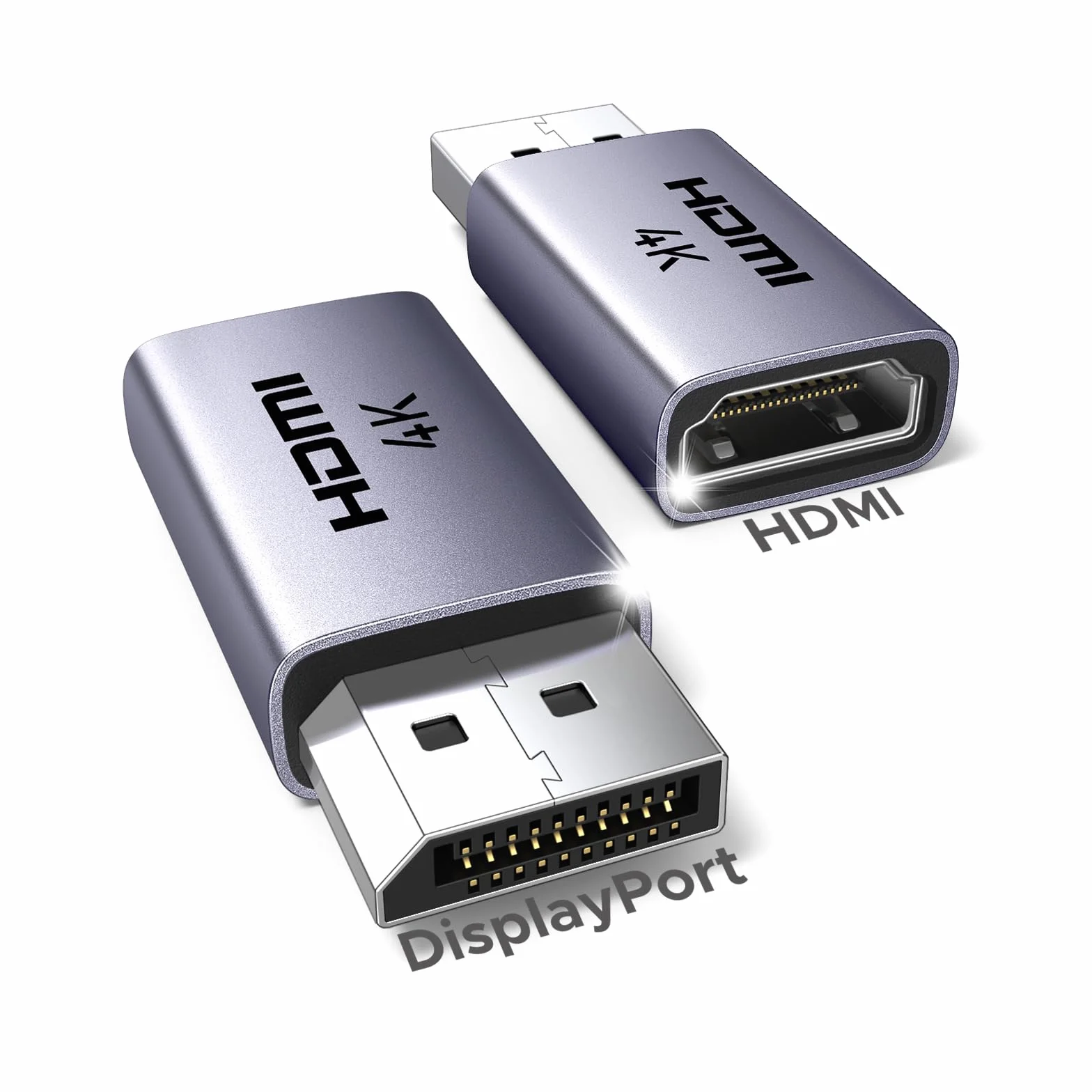 UGREEN Adattatore DisplayPort a HDMI Unidirezionale 4K 30Hz 2K 60Hz 1080P 120Hz Convertitore Alluminio 2 Pezzi