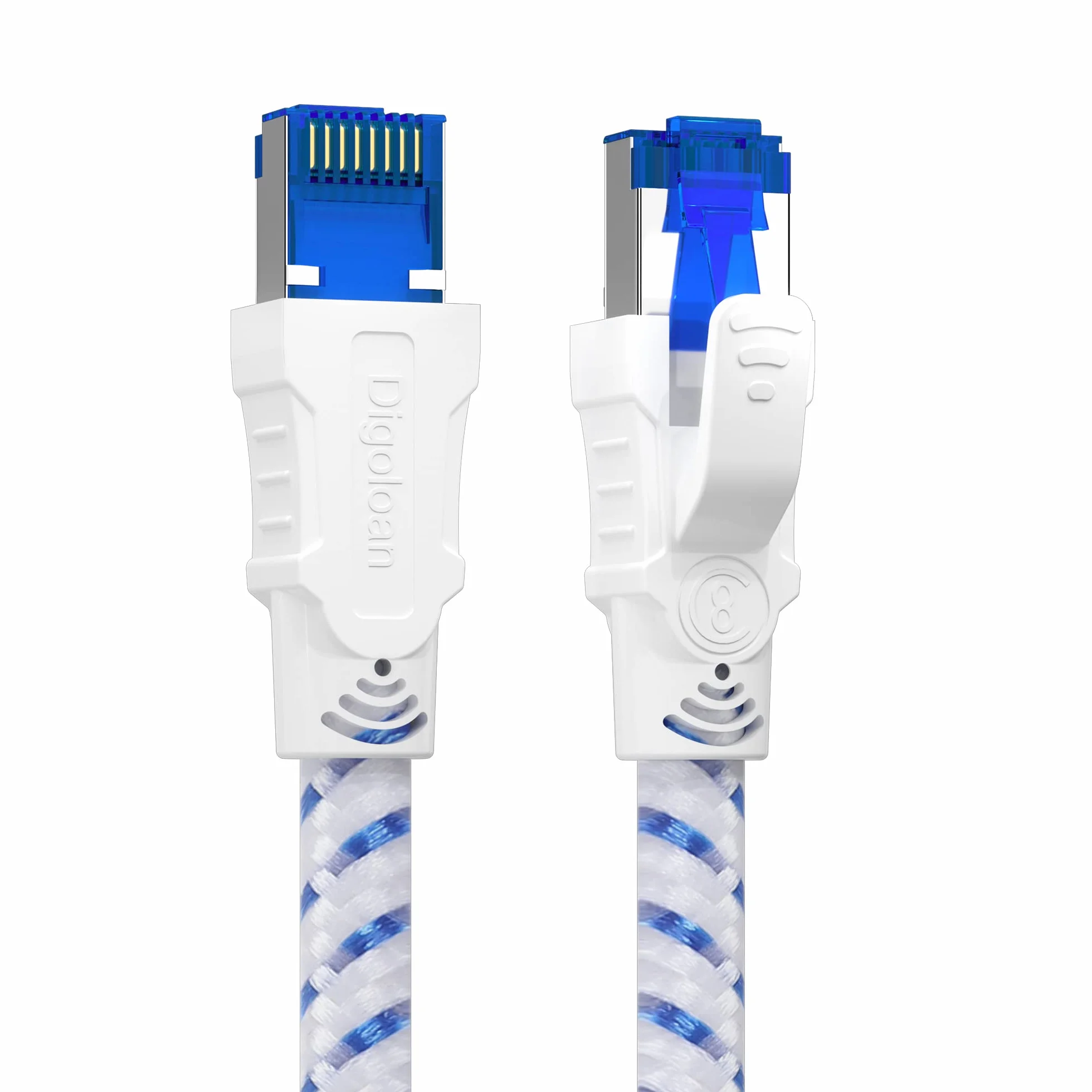 Cavo Ethernet Cat 8 5m, Cavo Lan Gigabit Intrecciato in Nylon 40Gbps 2000MHz S/FTP RJ45