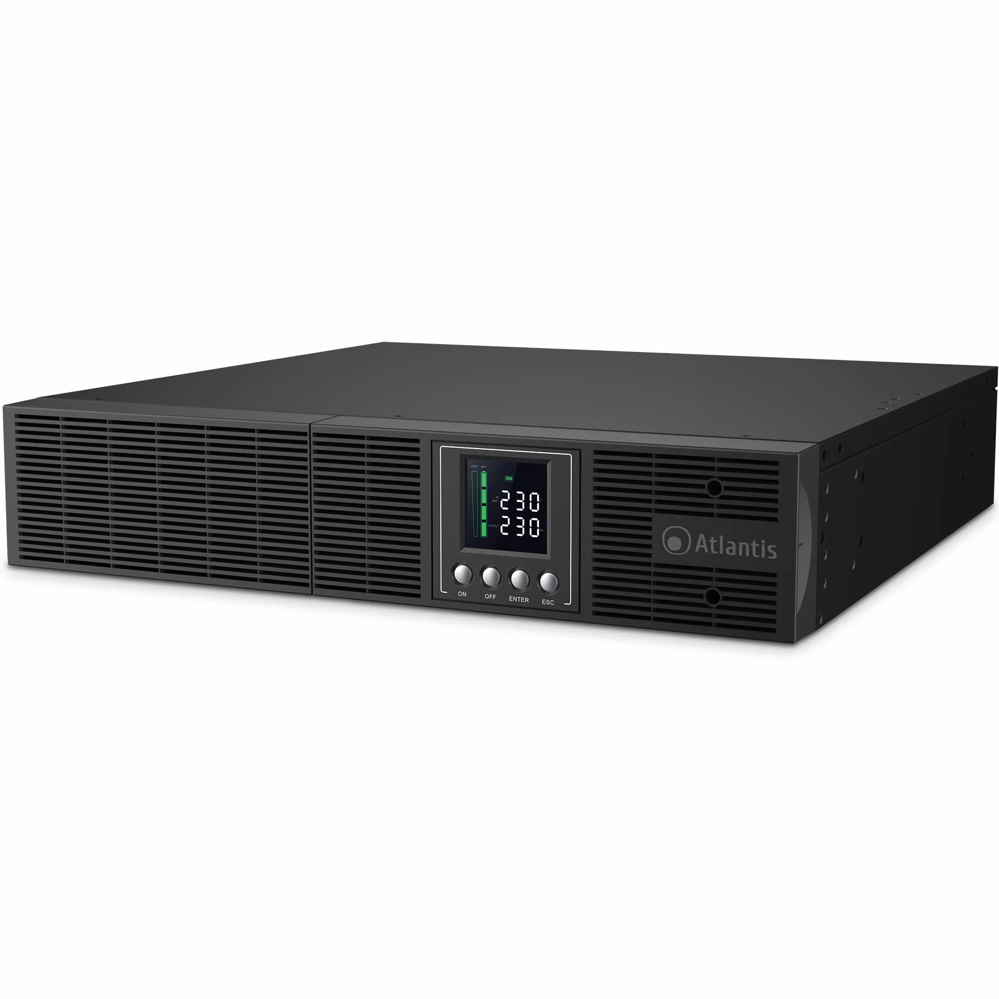 Atlantis A03-OP3002P-RC PRO UPS OnLine Gruppo di Continuità Doppia Conversione 3000VA 2700W RACK LCD USB RS-232