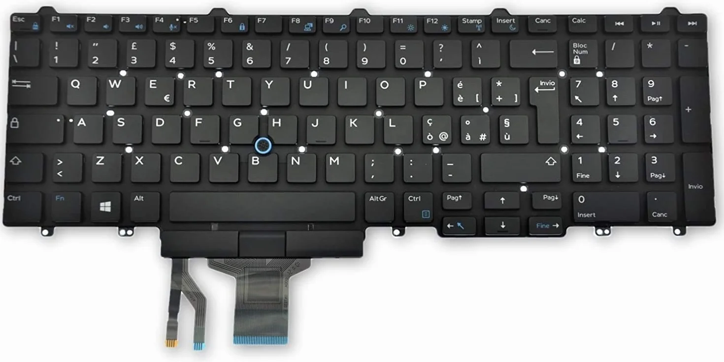 Tastiera Italiana Retroilluminata con Trackpoint per Dell Latitude E5550 E5570 5580 5590