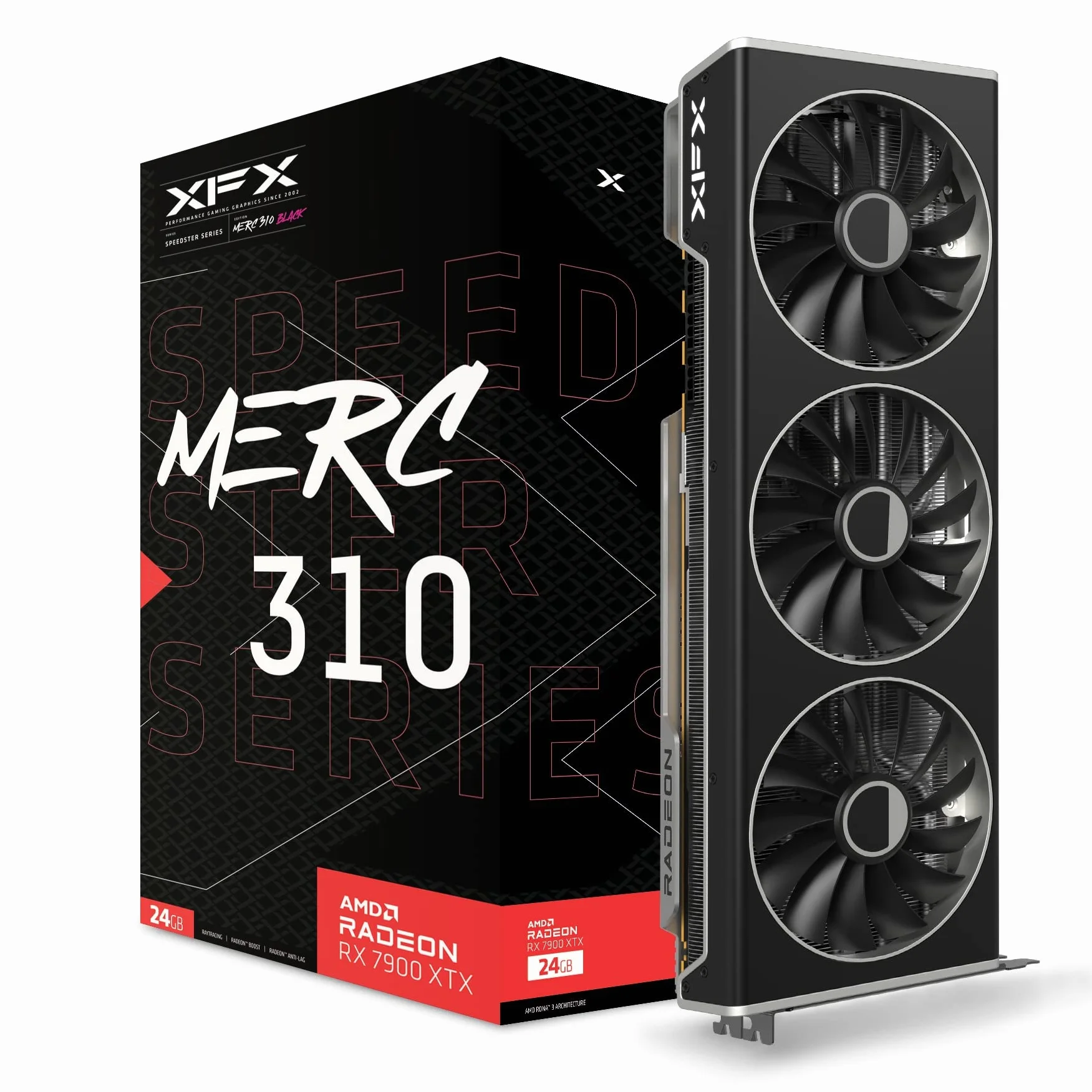 XFX - Speedster MERC310 AMD Radeon™ RX 7900XTX, Black Gaming, Scheda grafica, 24 GB, GDDR6, AMD RDNA™ 3 (RX-79XMERCB9)