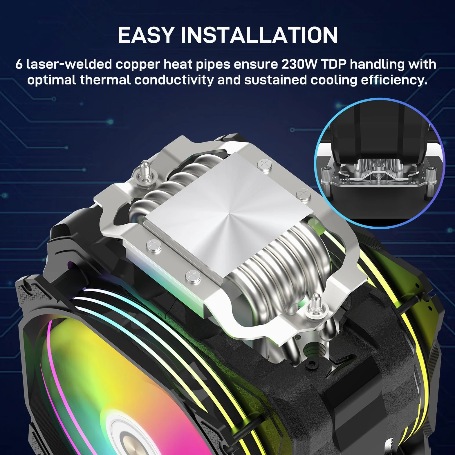 ALSEYE CPU Cooler M120D Plus, raffreddamento CPU raffreddato ad aria con display a temperatura ventola da 120 mm supporta Intel LGA1700/1200/115X/2011/2066/1366 e AMD AM4