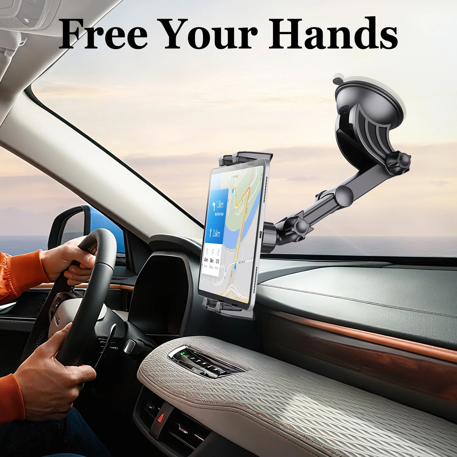 OHLPRO Tablet Holder Car Dashboard Windshield, 360° Adjustable Suction Cup Mount for iPad 5"-13" iPad Pro Air Mini Galaxy Tab S9 Fire HD 10 Switch Kindle