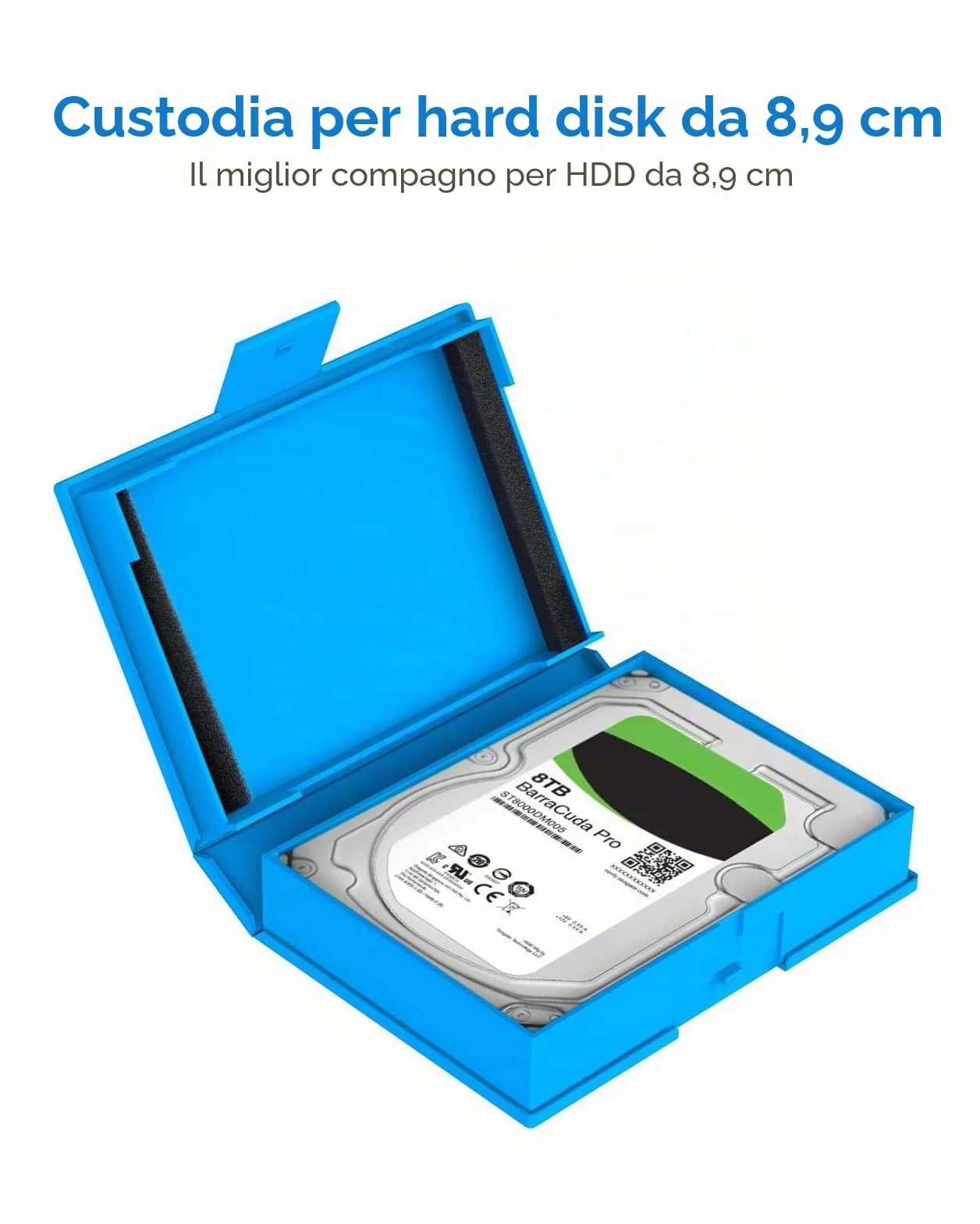 Inateck Scatola custodia protettiva per Hard Drive Dischi Rigidi da 3.5 pollici Anti Urto, Anti Statica, Anti Polvere, Scatola per HDD da 3.5”, Pacco da 6, Arancione/Blu/Grigio (HPFx6)
