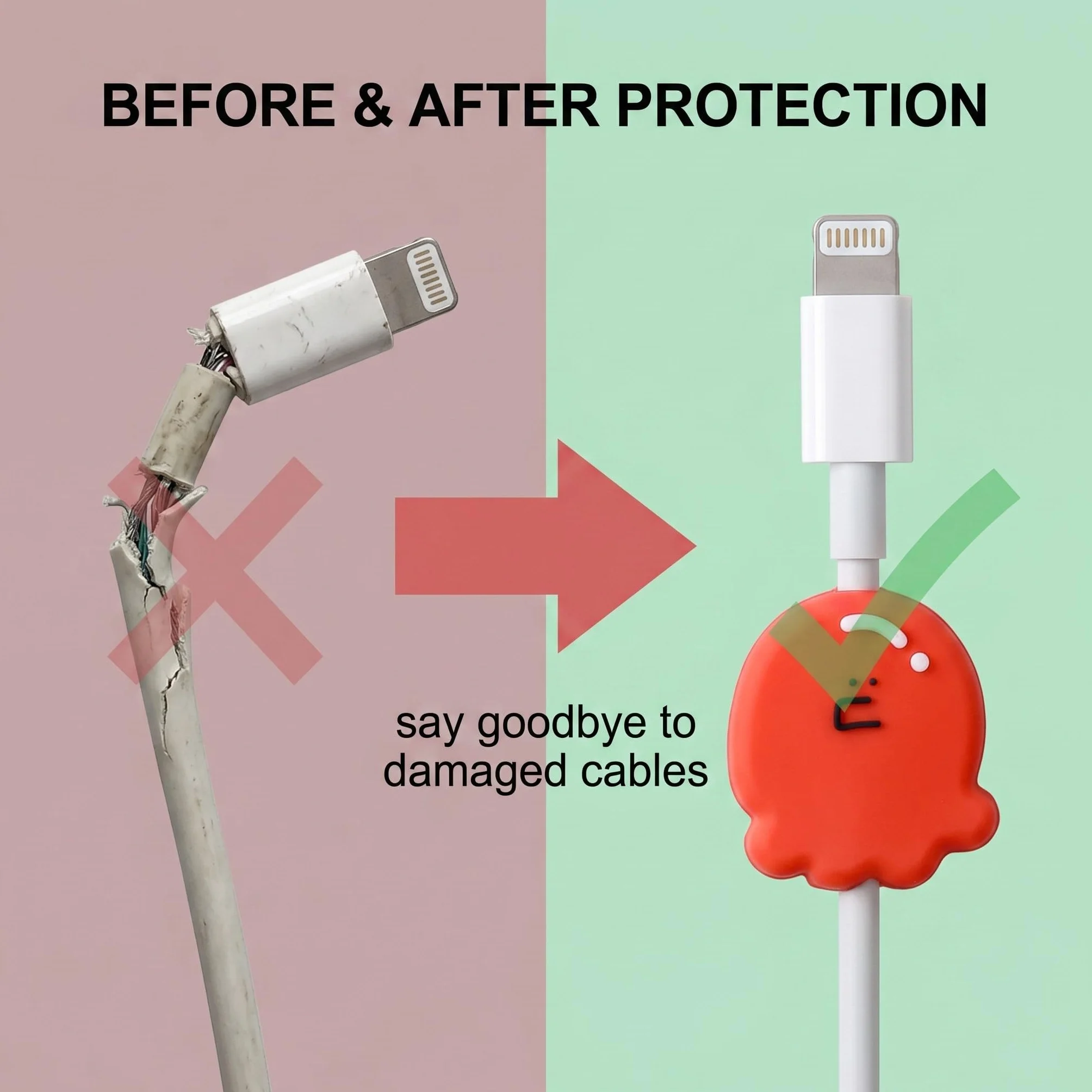 12x Cable Protector, Protezione Cavo USB, Copertura Protettiva per Cavi Dati, Protezione per Cavo per Morso per Cavo, Adatto per la Maggior Parte Delle Linee Dati, Prevenire Rottura USB Phone