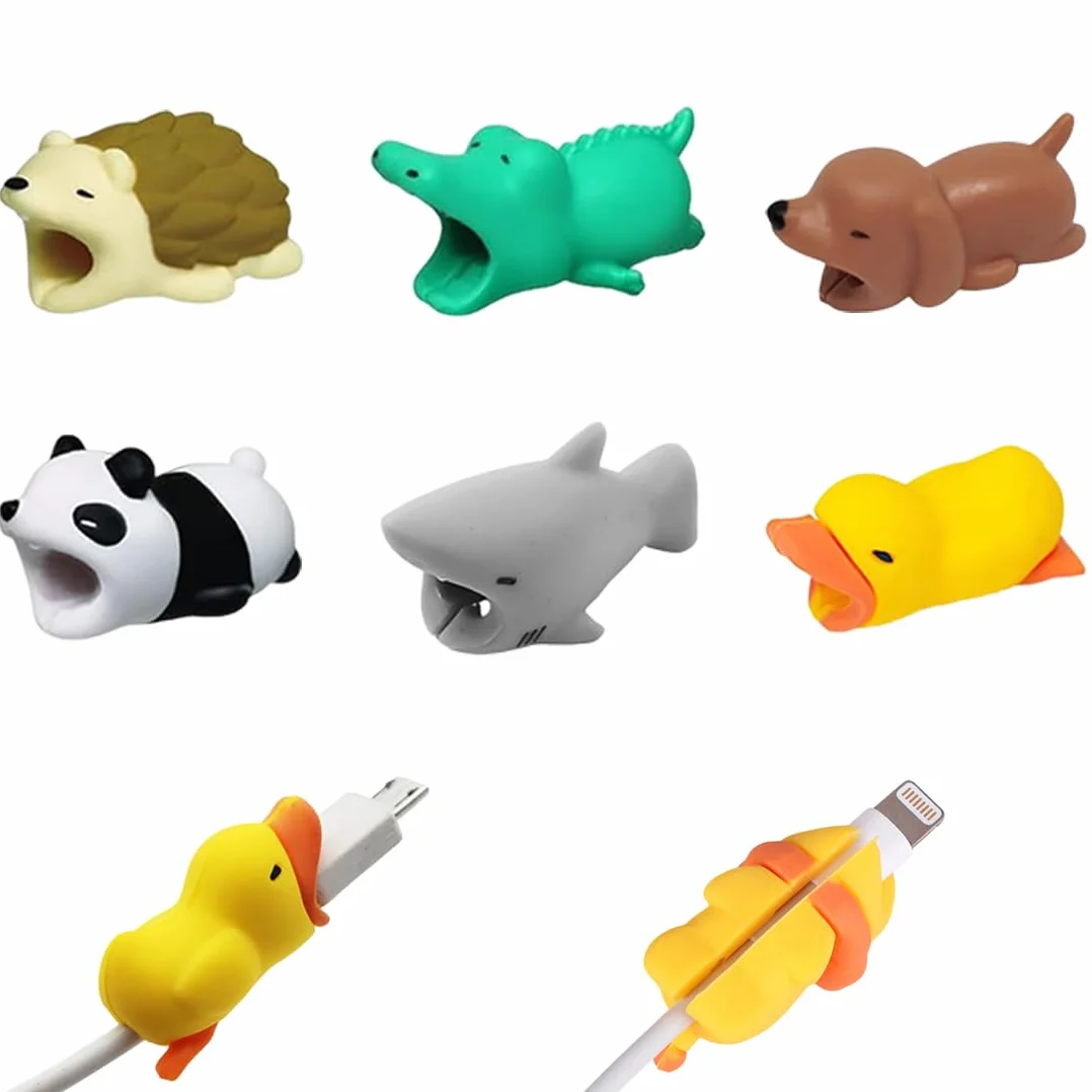 6 Pezzi Proteggi Cavo, Morsetti per Cavi in PVC Morbido con Design Animali Carini, Per Organizzare e Proteggere i Cavi di Alimentazione, Telefono, Computer, Ufficio e Casa